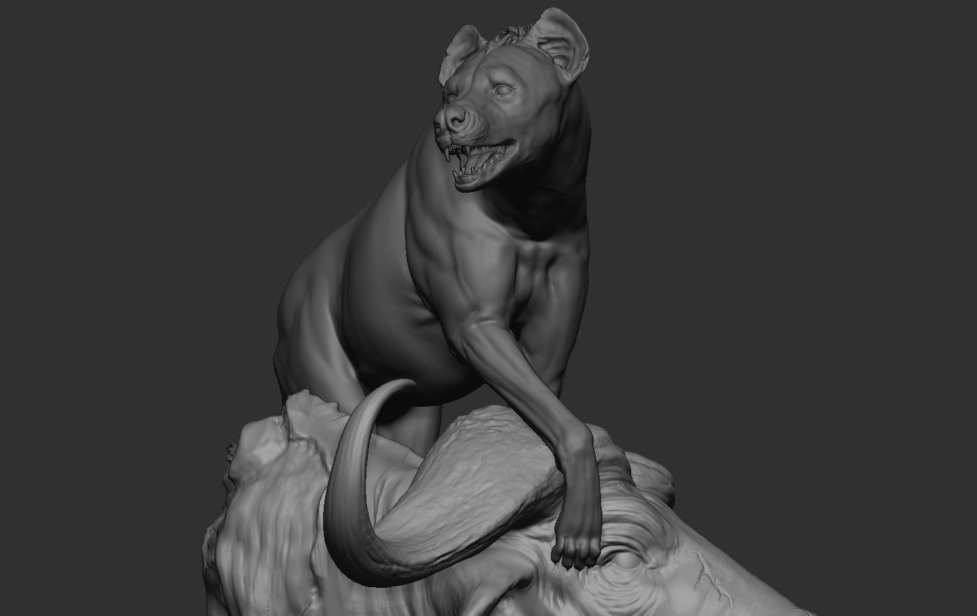 Hyena vs Buffalo 3D print model_15