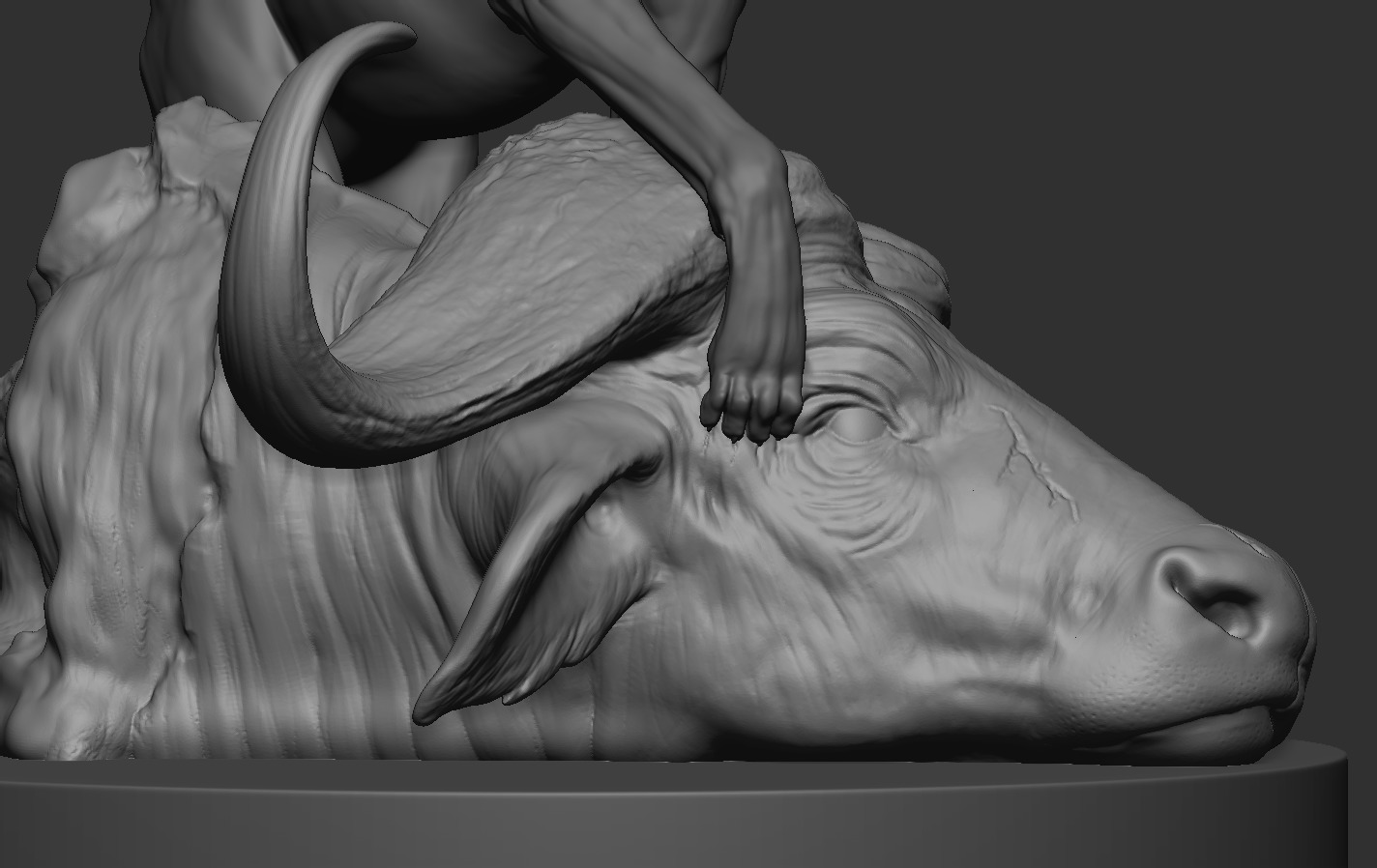 Hyena vs Buffalo 3D print model_14