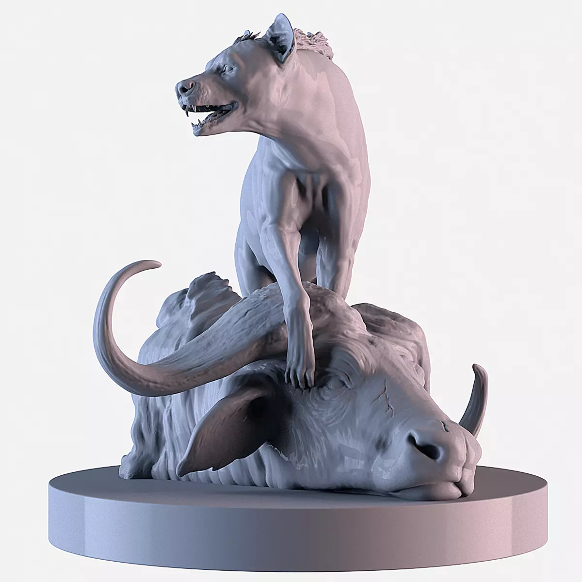 Hyena vs Buffalo 3D print model_0