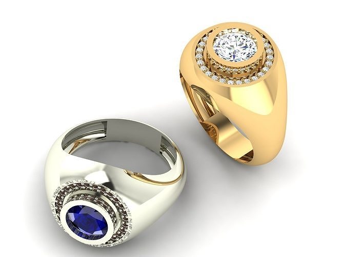 Men s diamond ring 3D print model