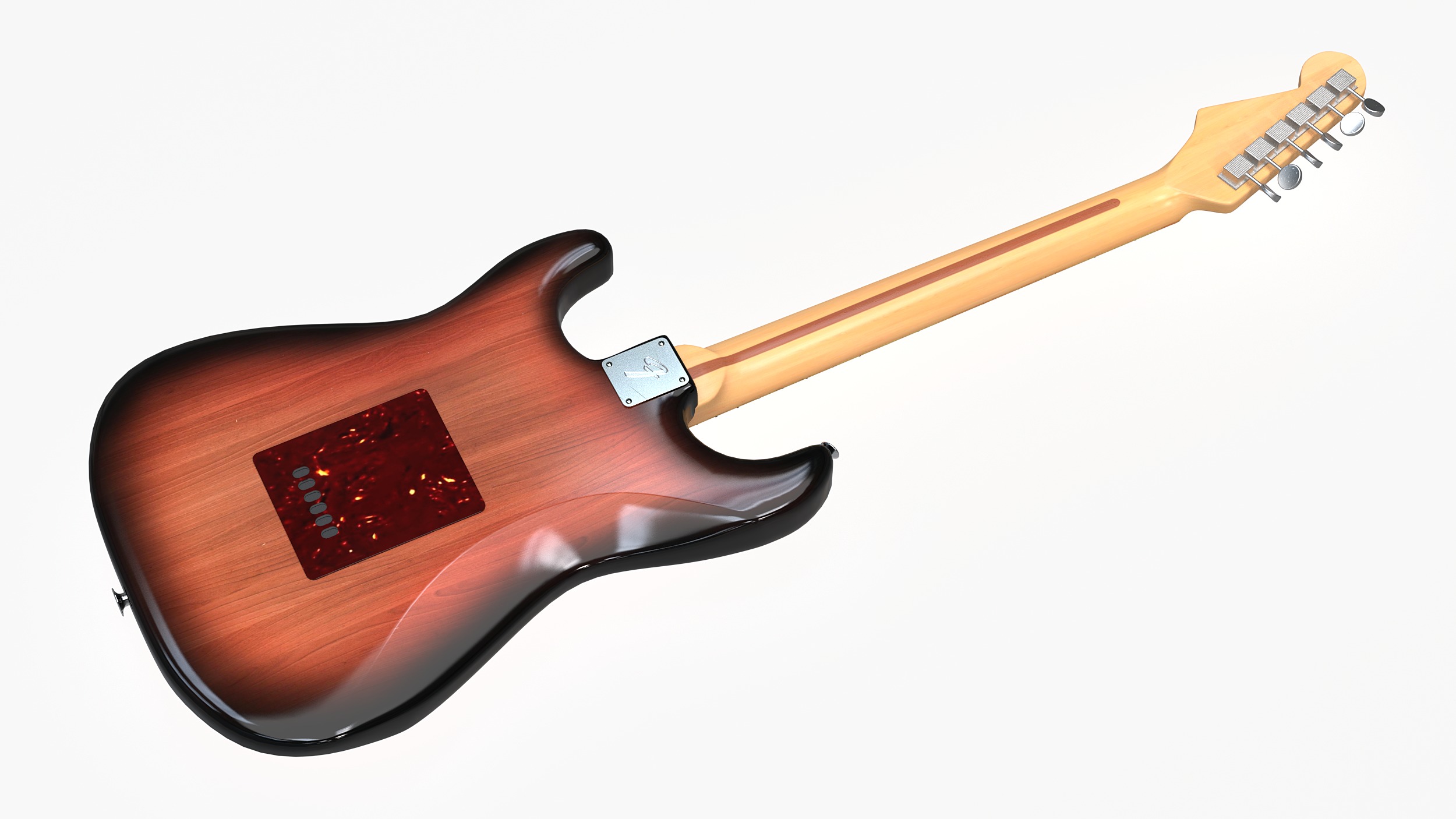 Fender Stratocaster in three tone Sunburst body color scheme 3D model_4