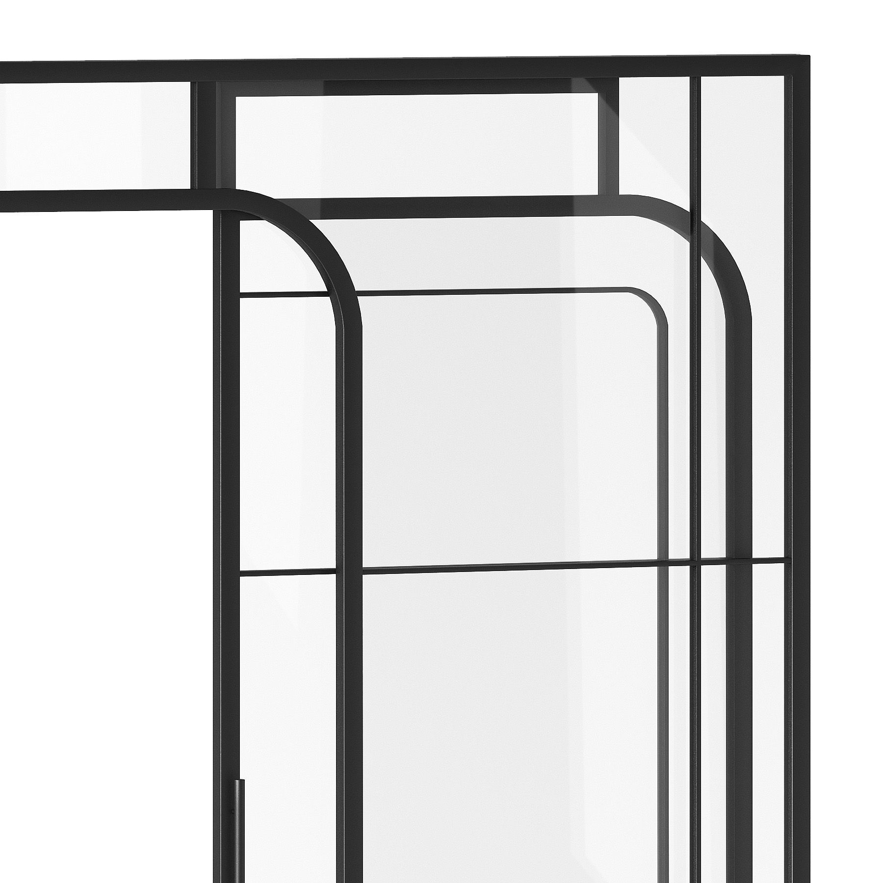Sliding partition made of metal and glass 3D model_3