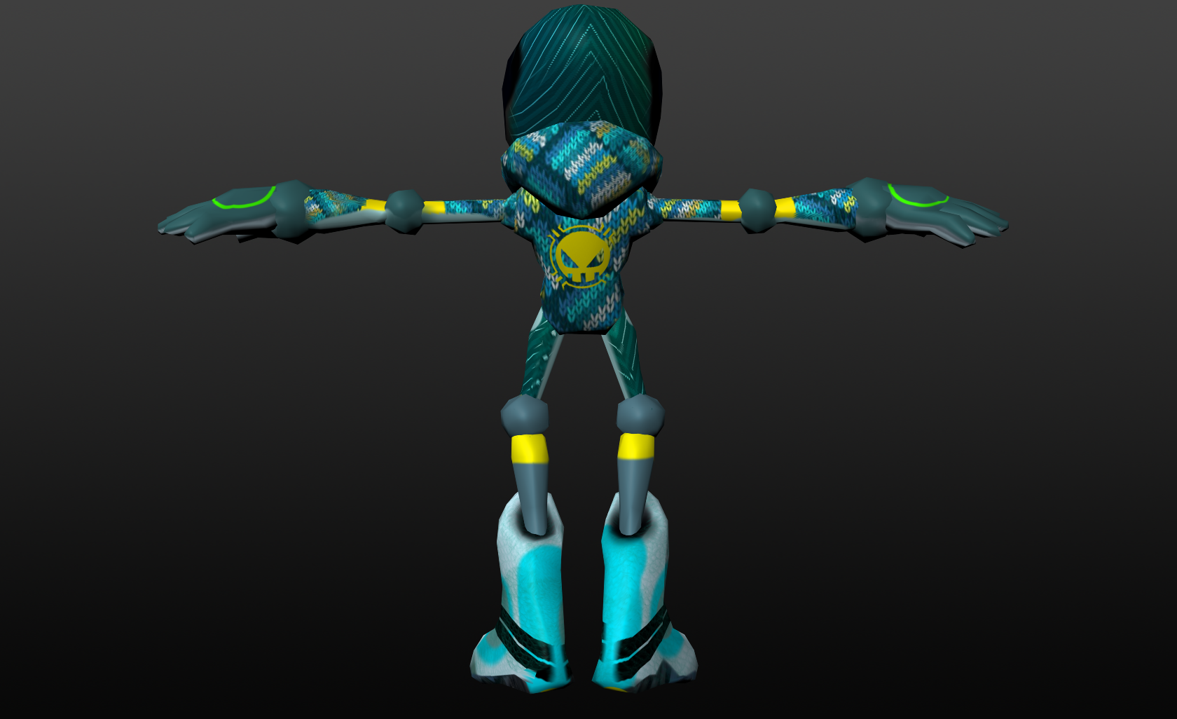 Low-Poly-Hi-Res-Mechanim alien leg Low-poly 3D model_5