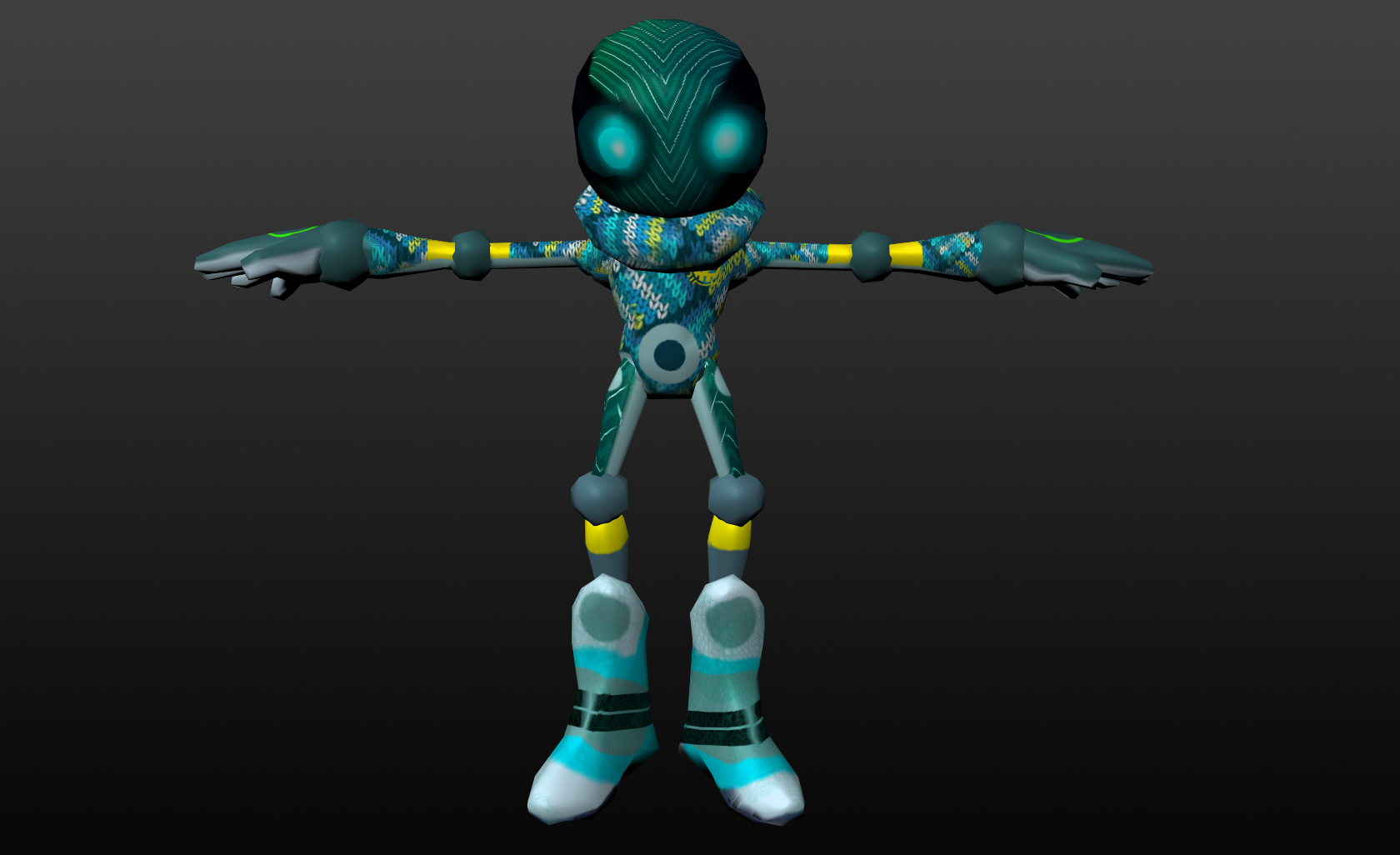 Low-Poly-Hi-Res-Mechanim alien leg Low-poly 3D model_3