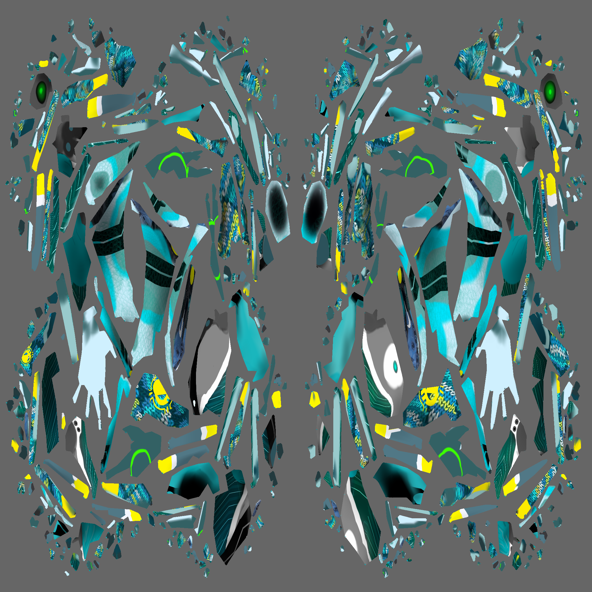 Low-Poly-Hi-Res-Mechanim alien leg Low-poly 3D model_8