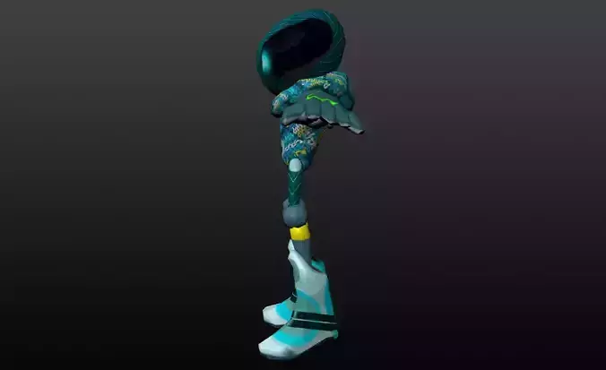 Low-Poly-Hi-Res-Mechanim alien leg