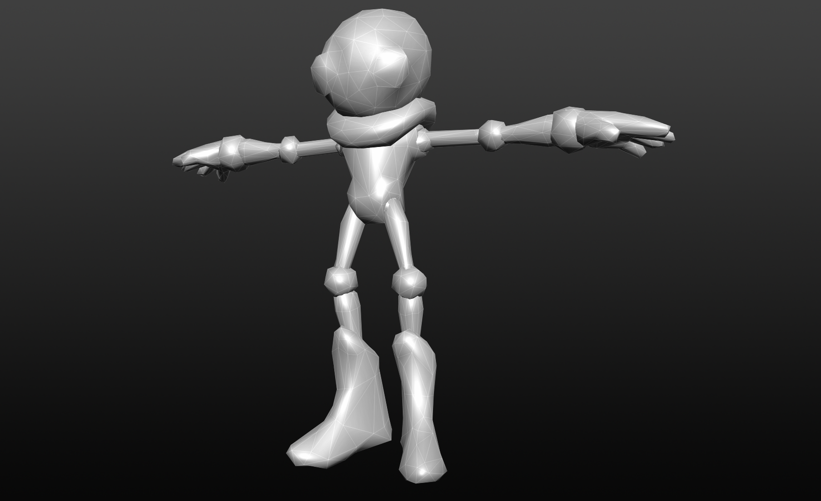 Low-Poly-Hi-Res-Mechanim alien leg Low-poly 3D model_6