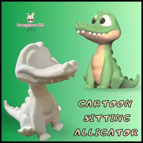 Cartoon Sitting Alligator