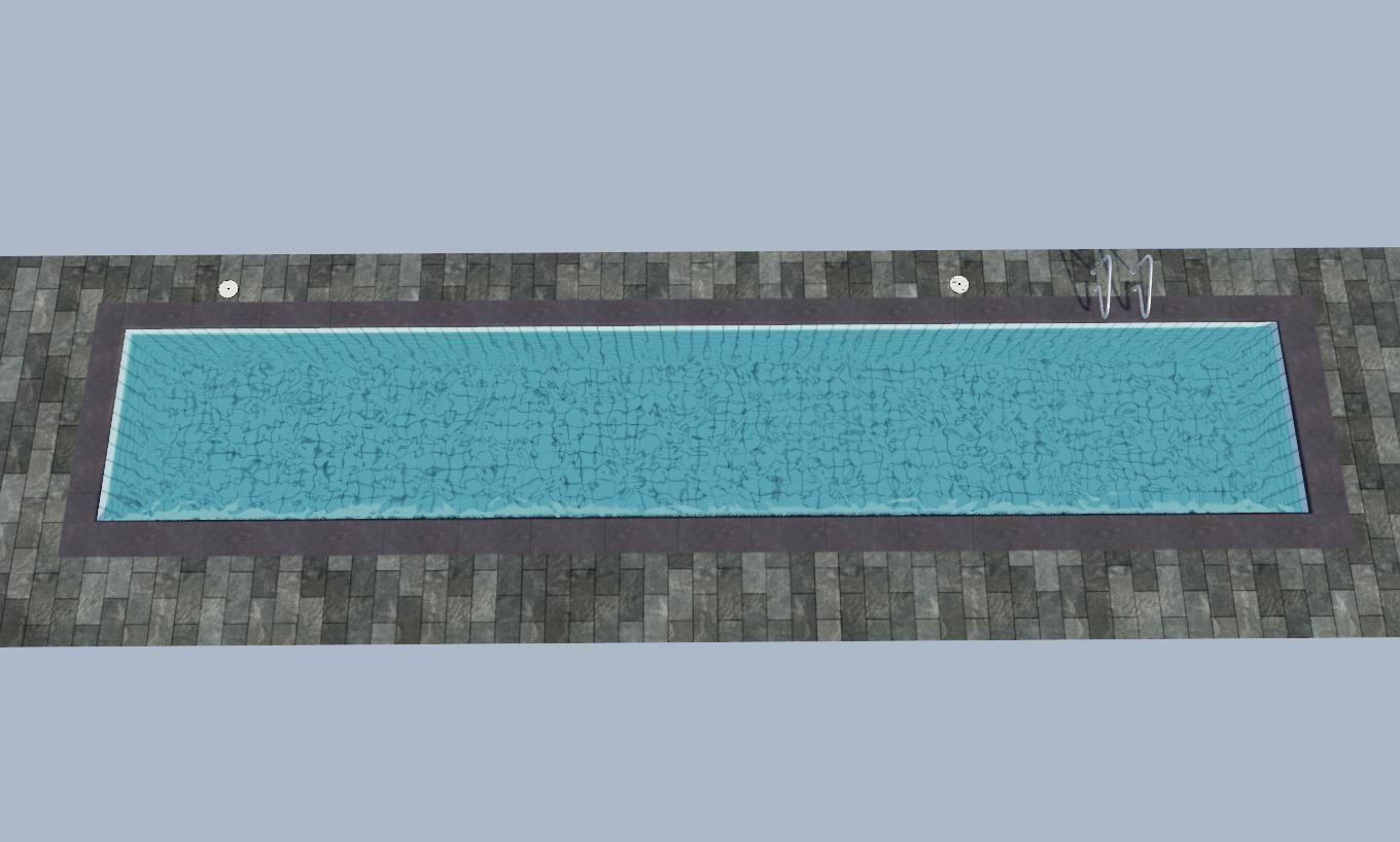 Masonry Pool - Piscina de alvenaria Low-poly 3D model_7