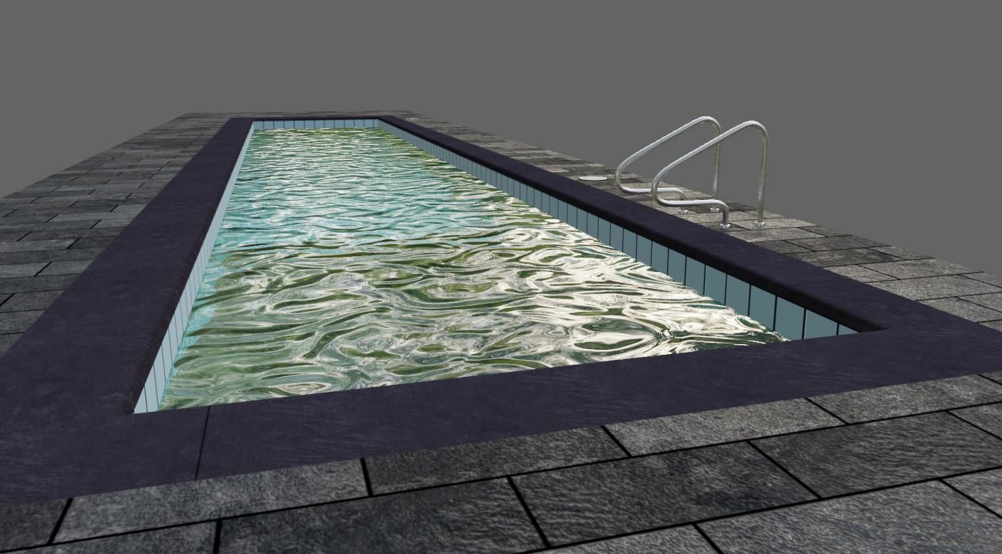 Masonry Pool - Piscina de alvenaria Low-poly 3D model_2