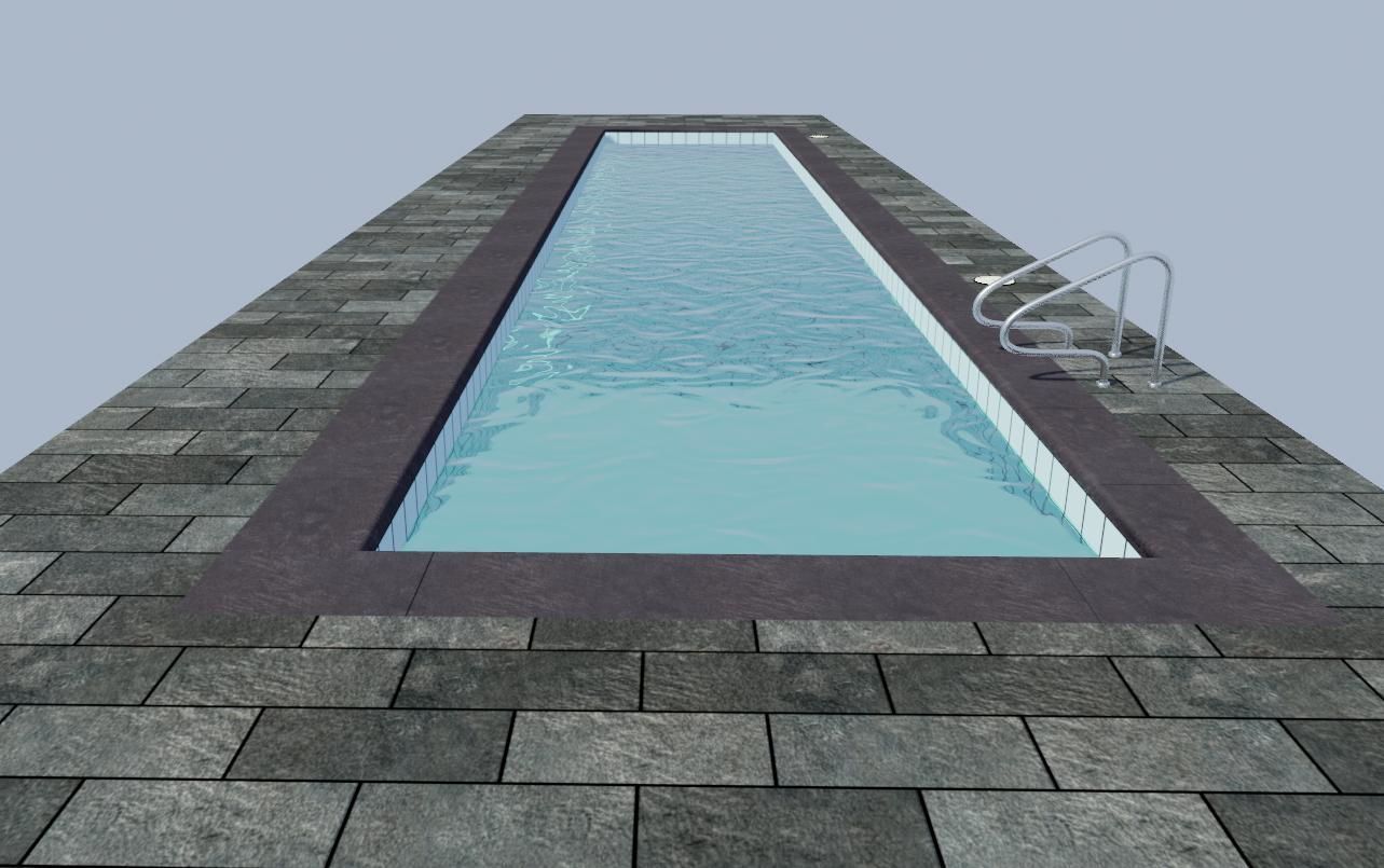 Masonry Pool - Piscina de alvenaria Low-poly 3D model_6