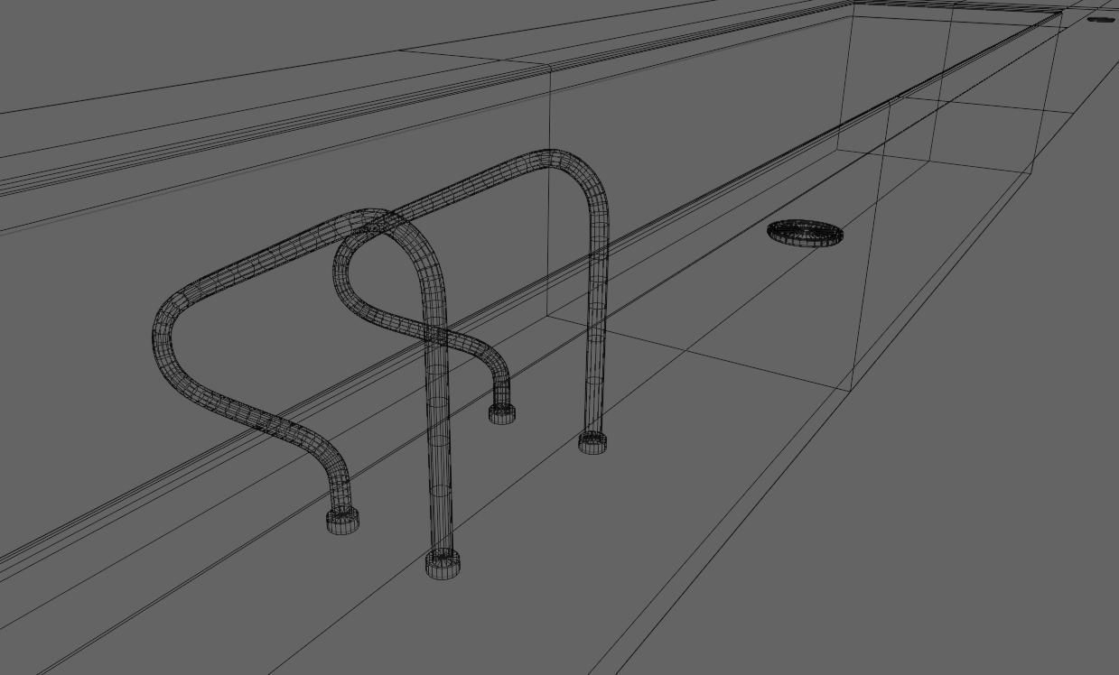 Masonry Pool - Piscina de alvenaria Low-poly 3D model_21