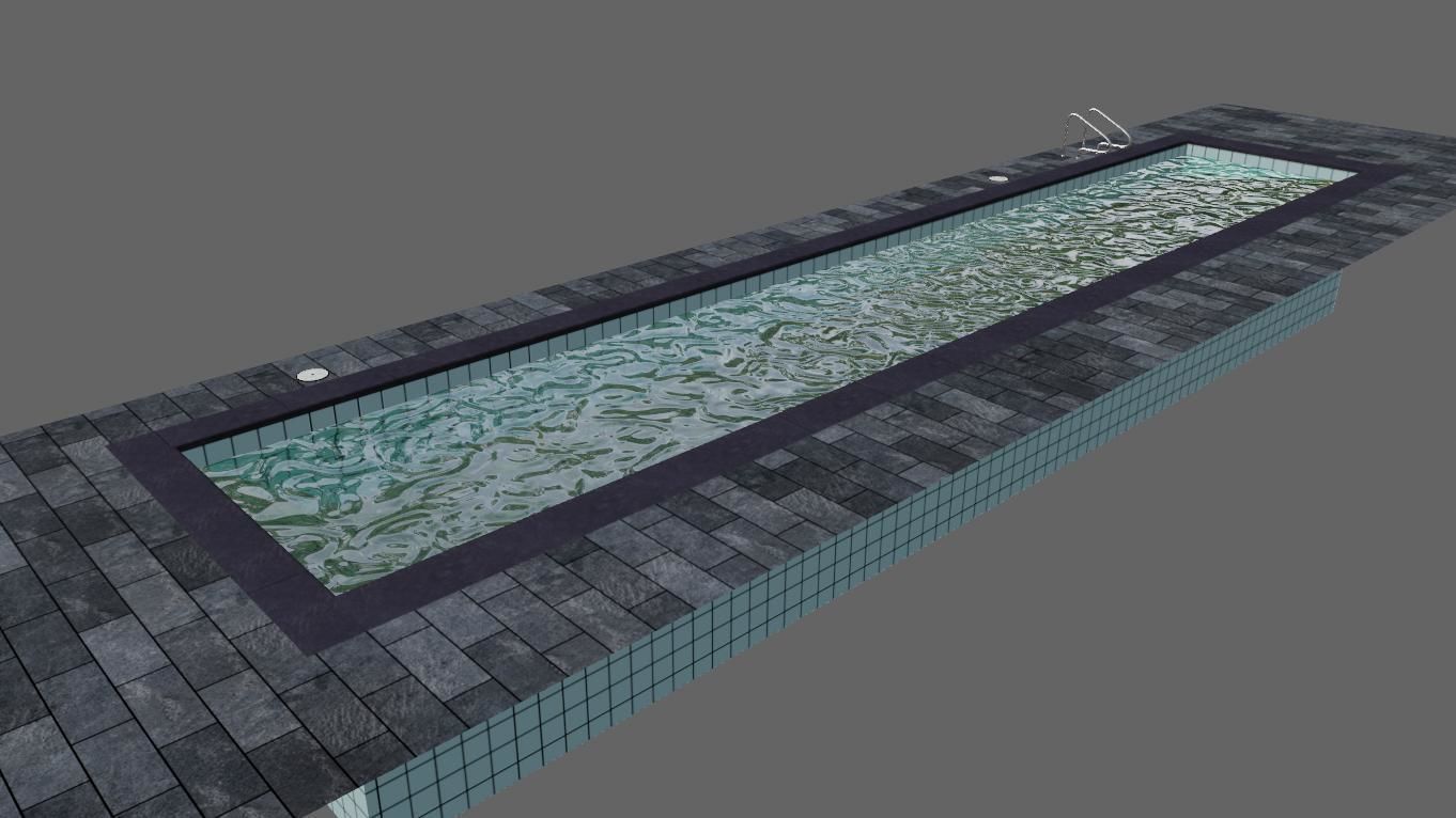 Masonry Pool - Piscina de alvenaria Low-poly 3D model_8