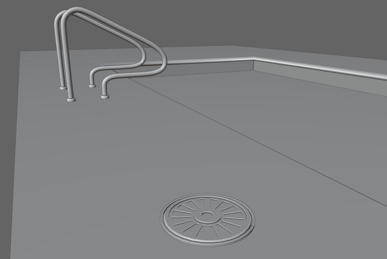 Masonry Pool - Piscina de alvenaria Low-poly 3D model_14