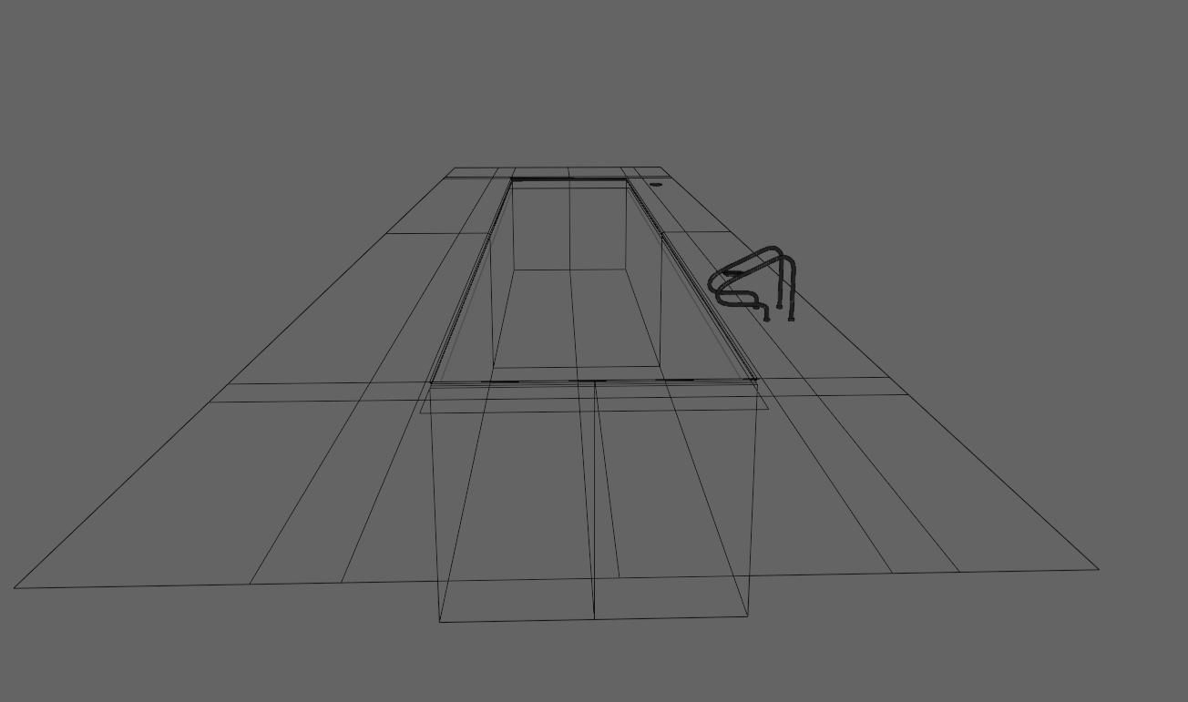 Masonry Pool - Piscina de alvenaria Low-poly 3D model_20