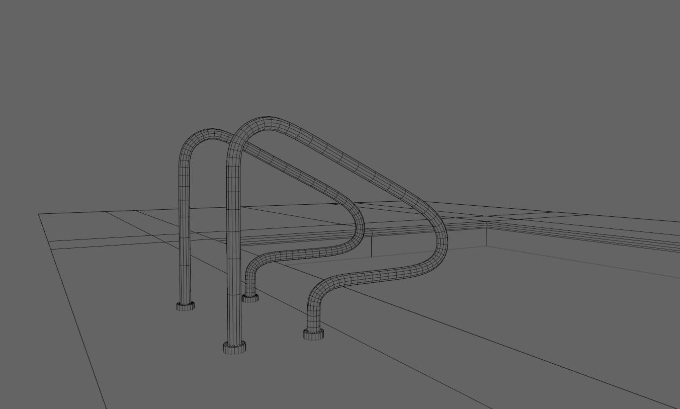 Masonry Pool - Piscina de alvenaria Low-poly 3D model_18