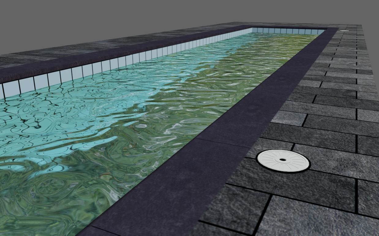 Masonry Pool - Piscina de alvenaria Low-poly 3D model_9