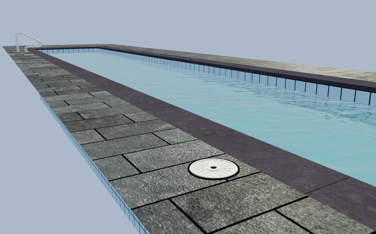 Masonry Pool - Piscina de alvenaria Low-poly 3D model_5