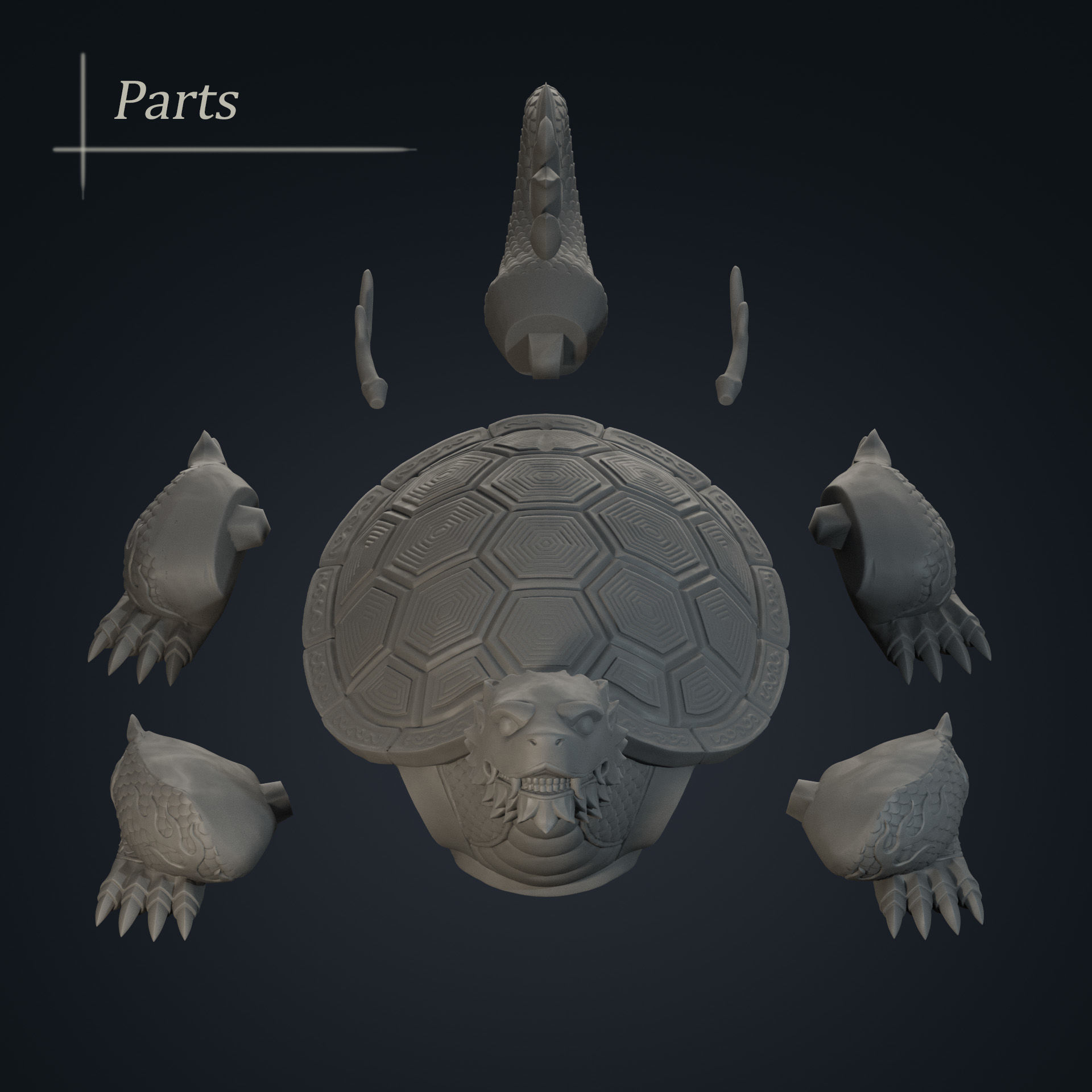 Dragon Turtle 3D print model_4