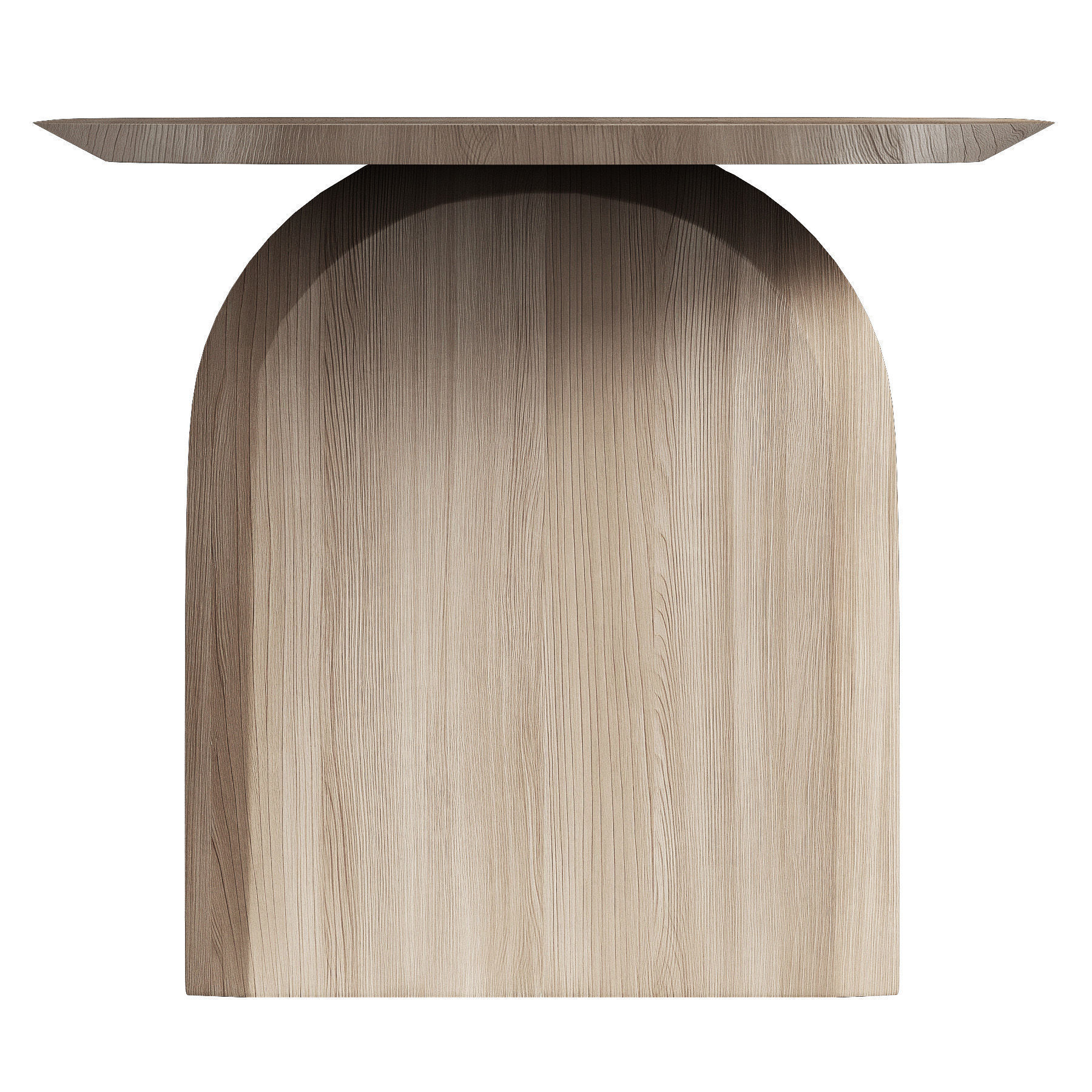Scandinavian Solid Wood Table Modern semicircular arched design 3D model_3