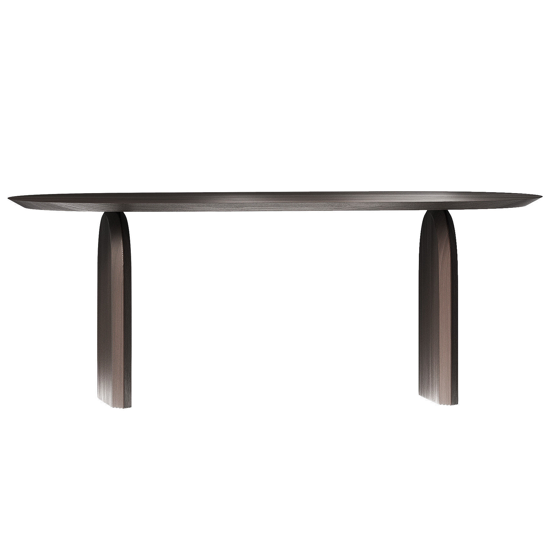 Scandinavian Solid Wood Table Modern semicircular arched design 3D model_2