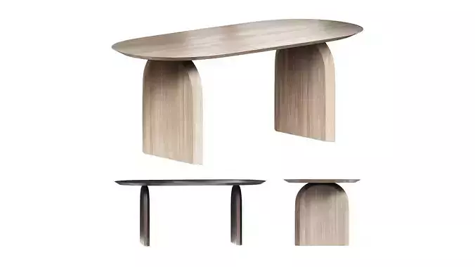 Scandinavian Solid Wood Table Modern semicircular arched design