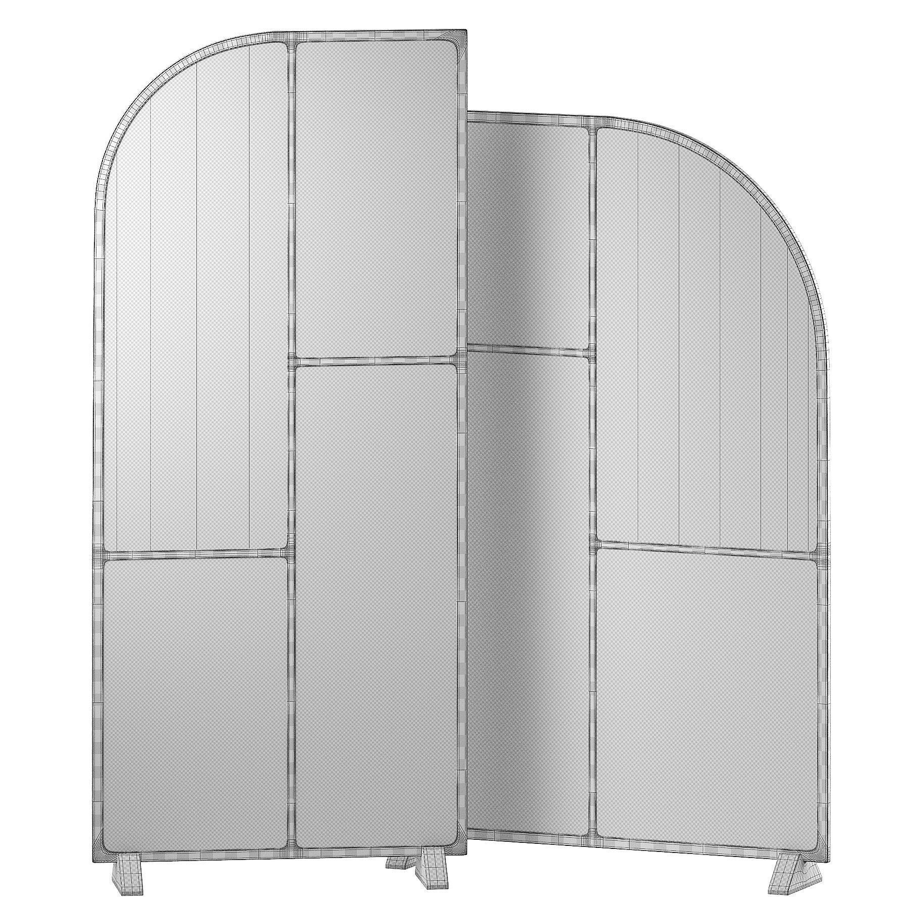 Room Dividers - Rattan Interior Partitions Screen 3D model_6