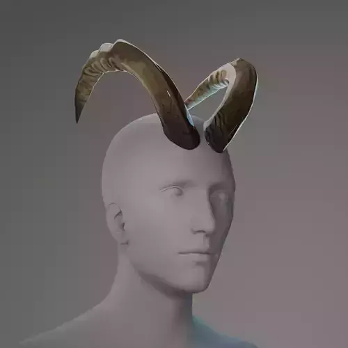 Ram Horns 3D Model High Quality Character Accessory