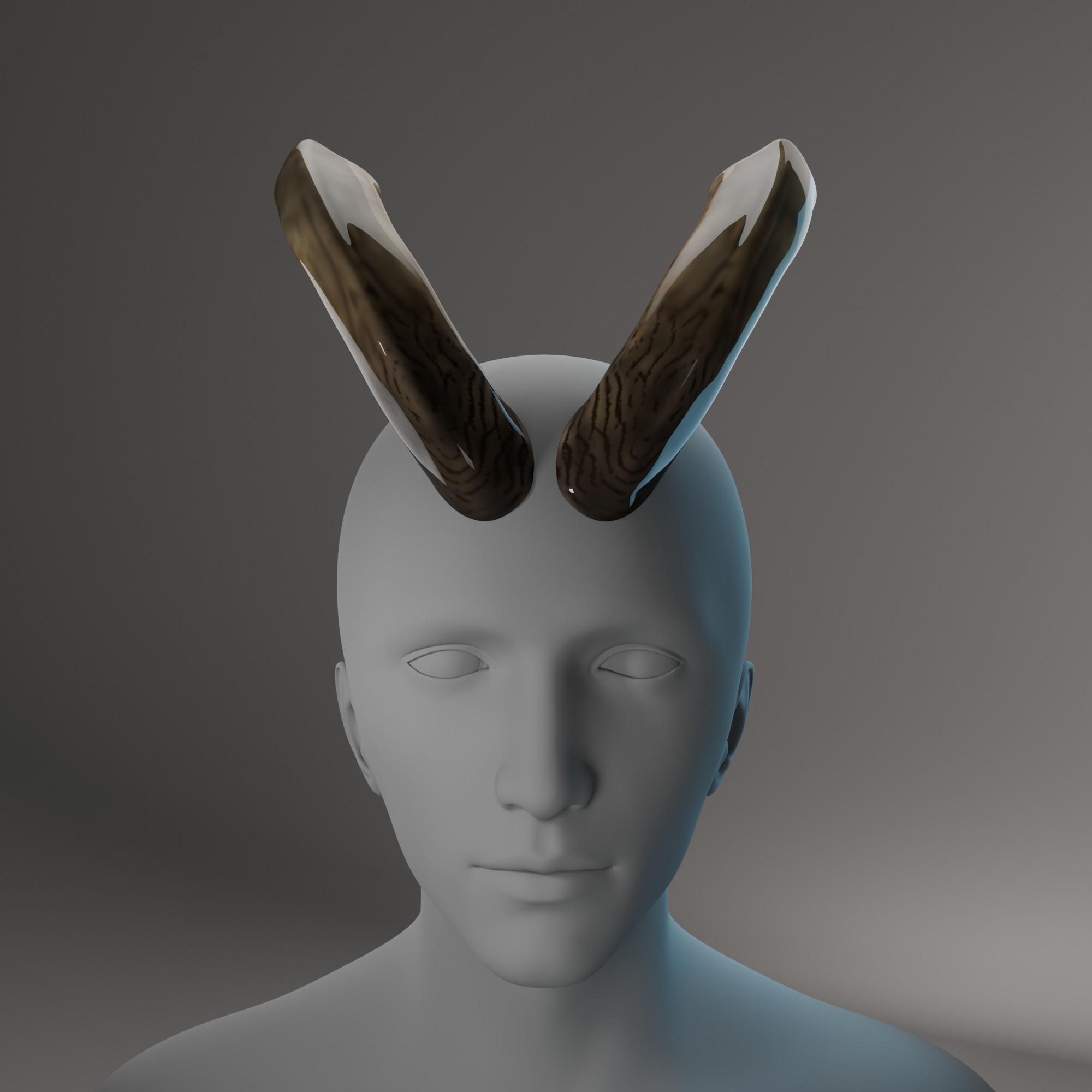 Ram Horns 3D Model High Quality Character Accessory Low-poly 3D model_1