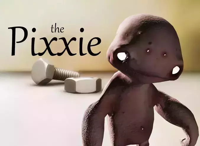 The Pixxi humanoid creature Low-poly 3D model