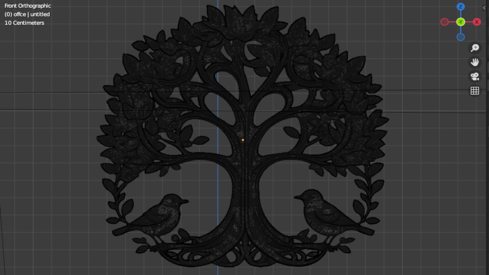 decor set wall panel wall tree relief mural CNC 44 3D model_5