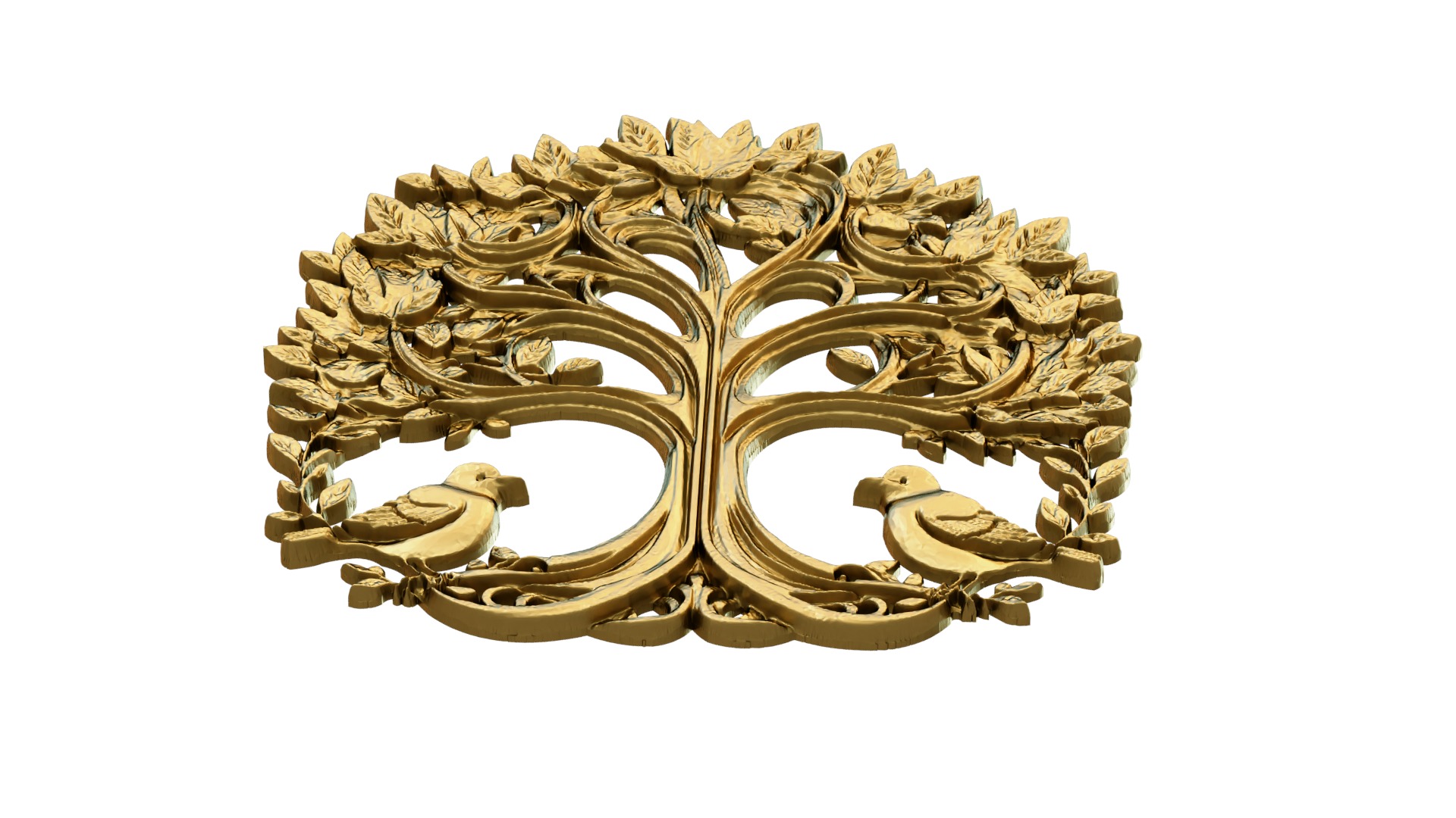 decor set wall panel wall tree relief mural CNC 44 3D model_3