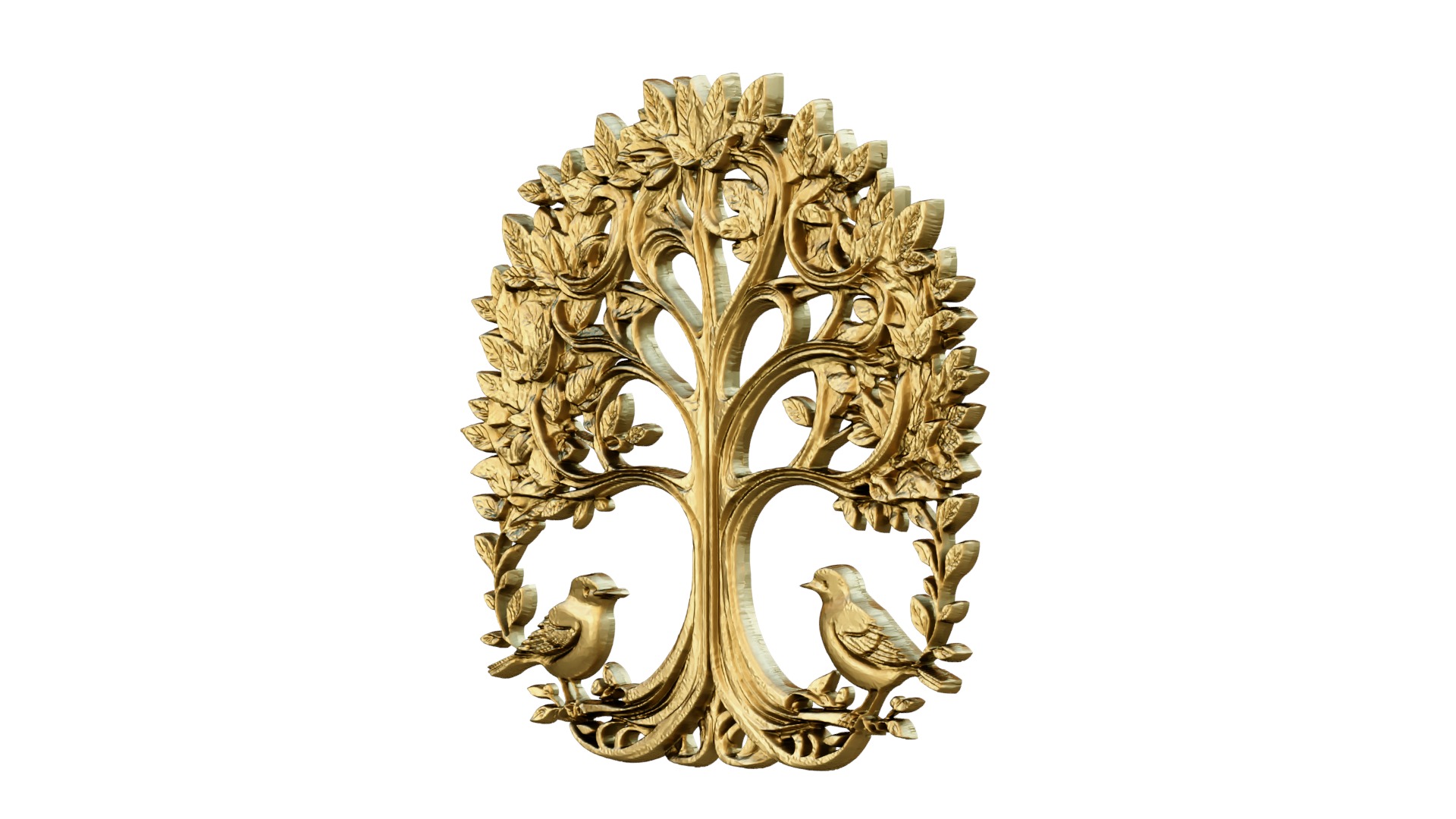 decor set wall panel wall tree relief mural CNC 44 3D model_2