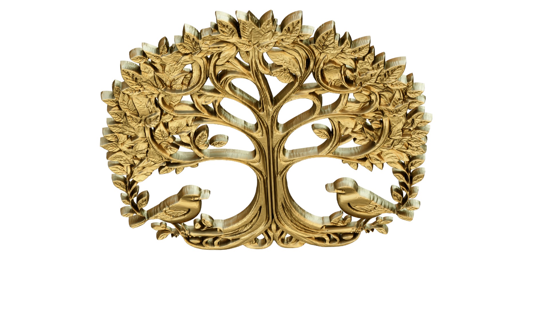 decor set wall panel wall tree relief mural CNC 44 3D model_4