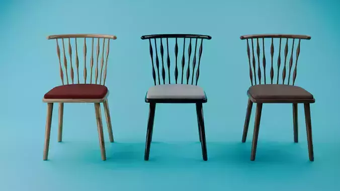 Alpha Wooden Chair 3d model
