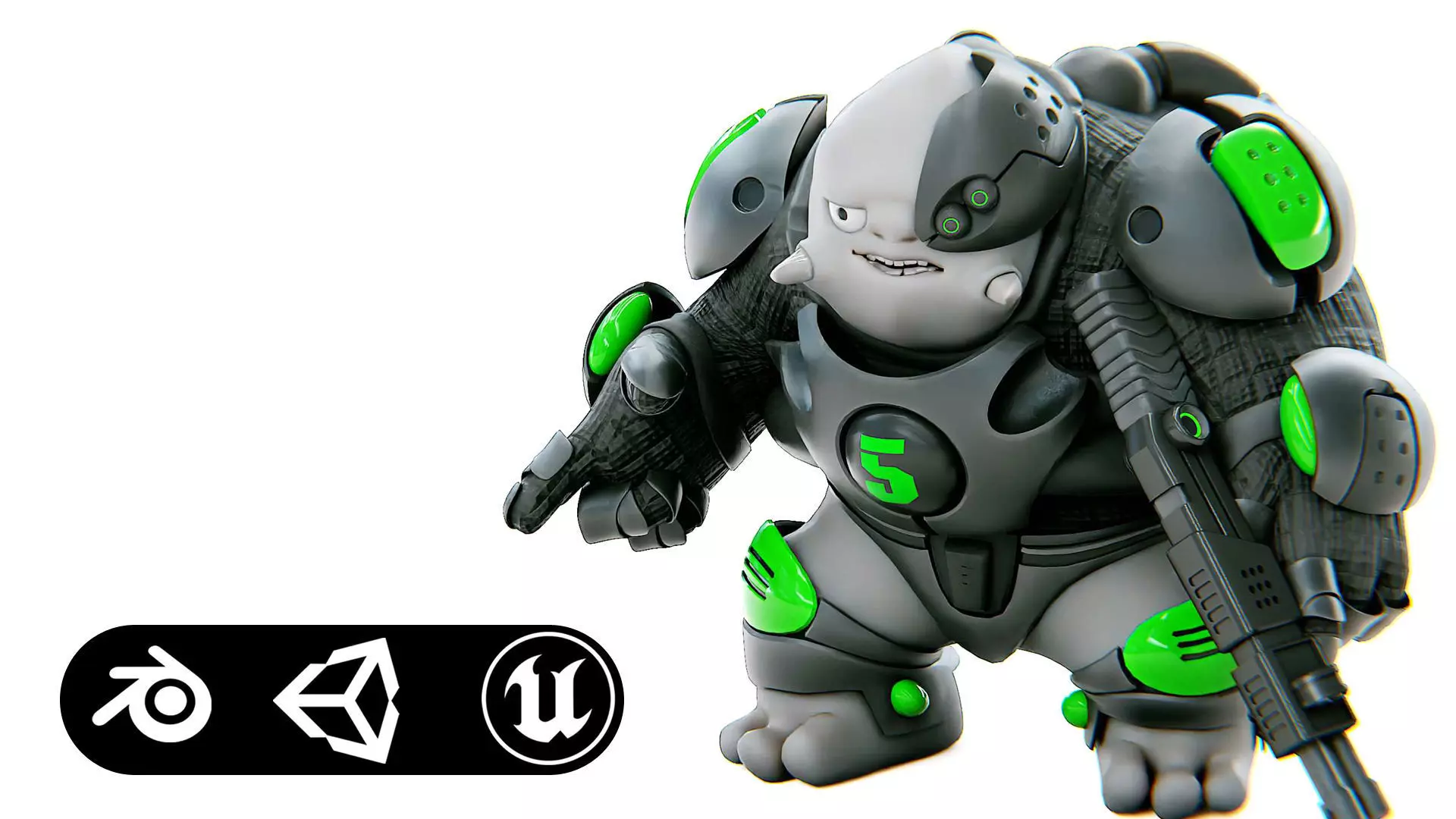 ALIEN MOBBY B-4 Rigged for Unreal Engine - Unity - MIXAMO 3D model