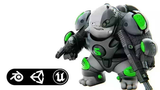 ALIEN MOBBY B-4  Rigged for Unreal Engine - Unity - MIXAMO 