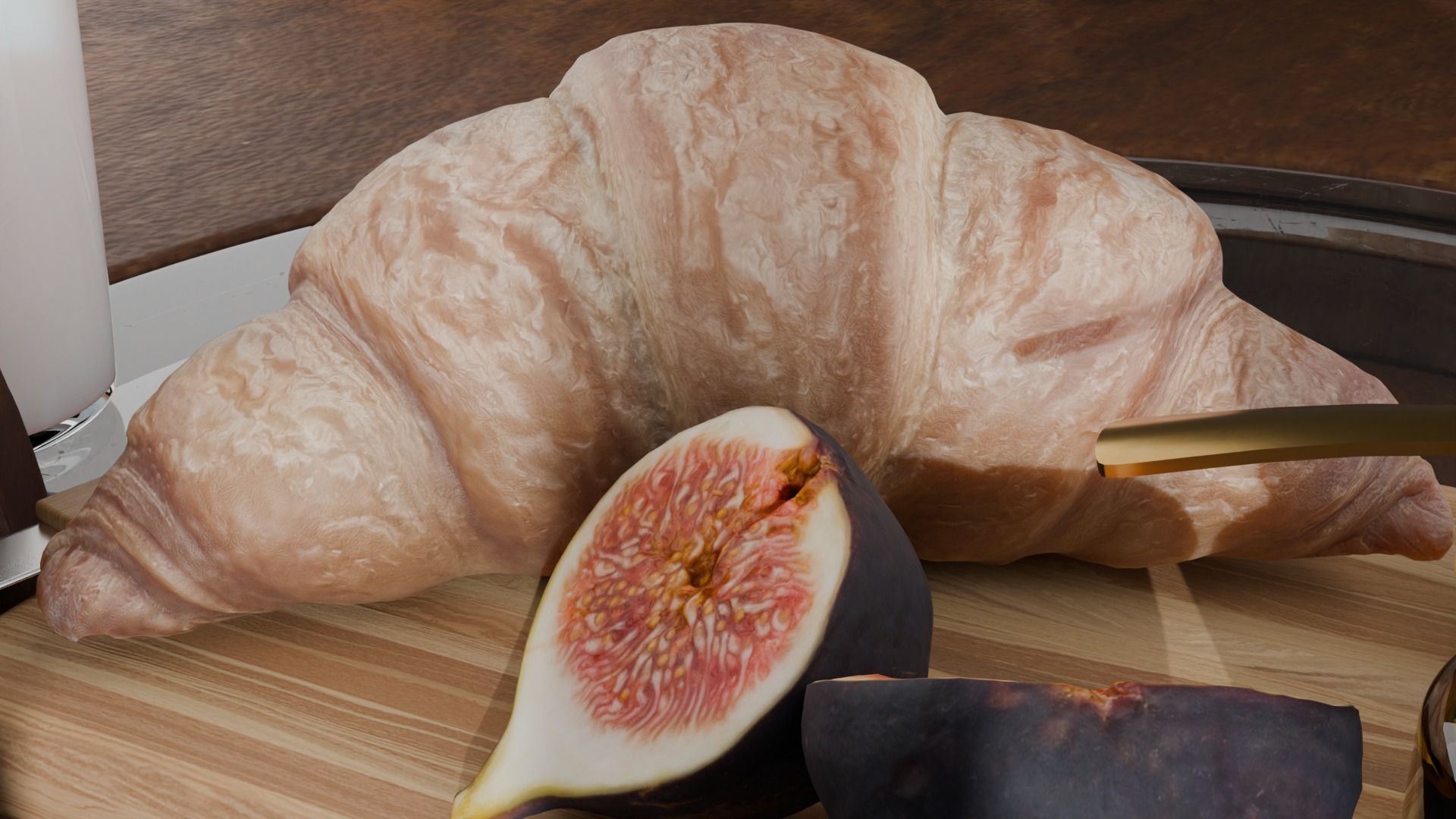 Artisanal Croissant Breakfast Set  3D model_10