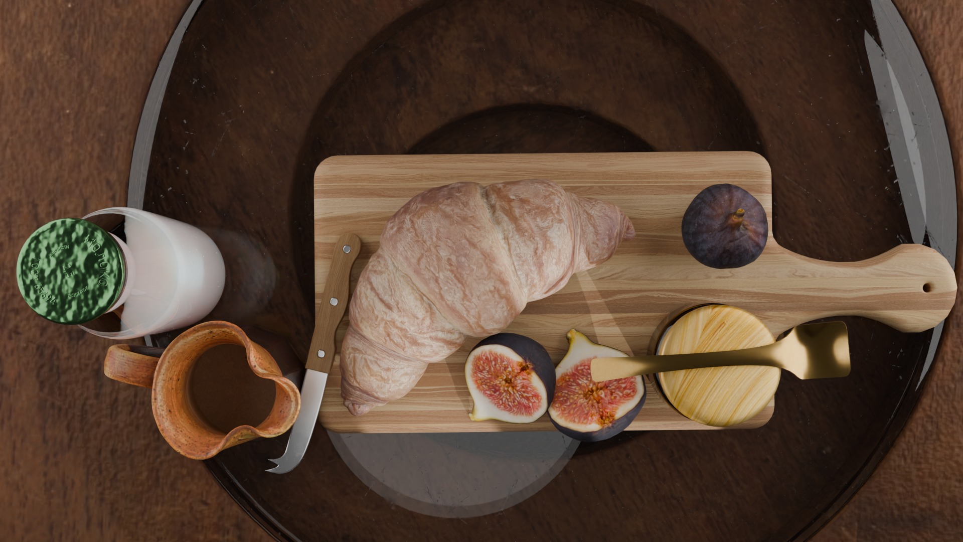 Artisanal Croissant Breakfast Set  3D model_6