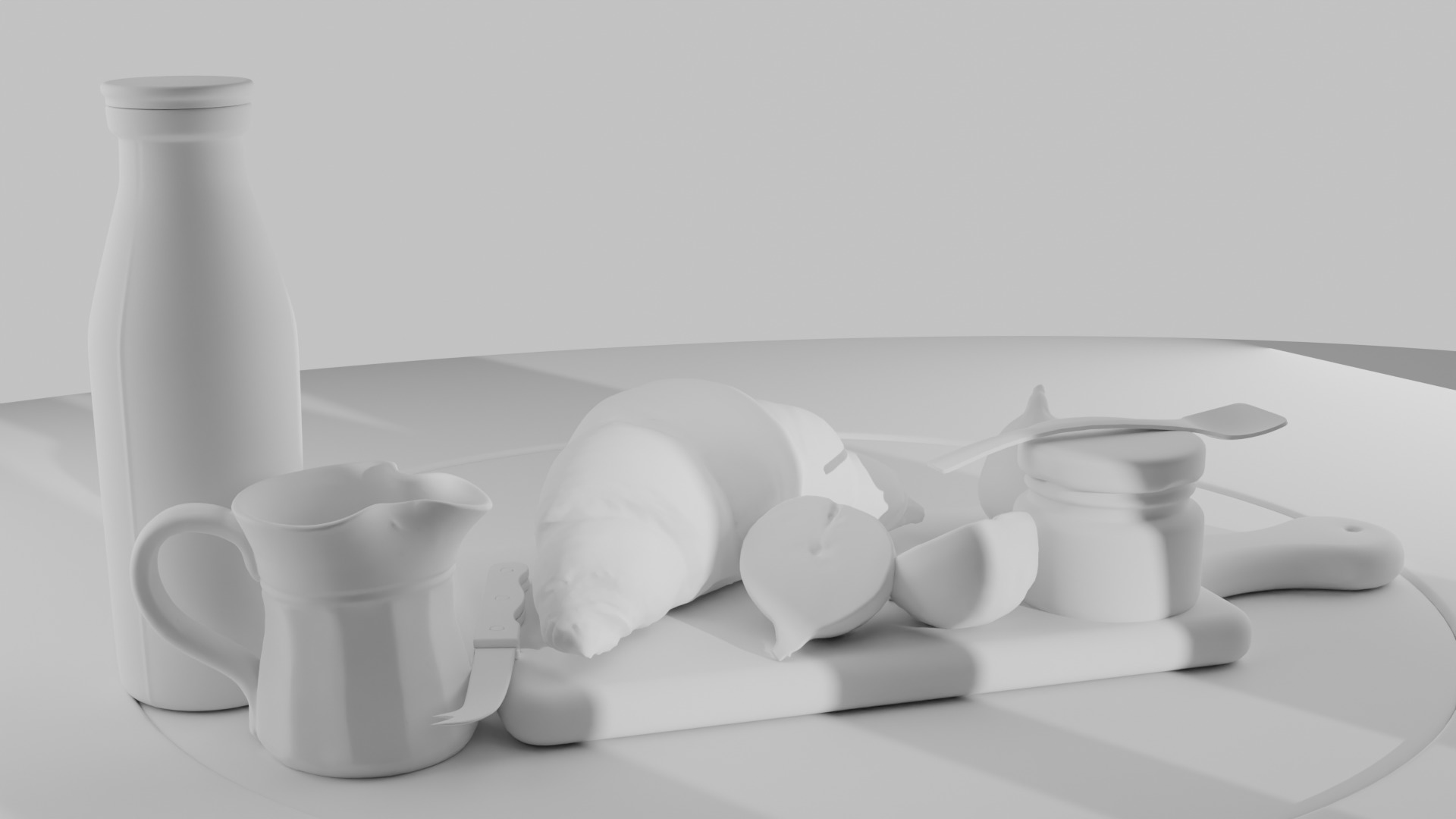 Artisanal Croissant Breakfast Set  3D model_2