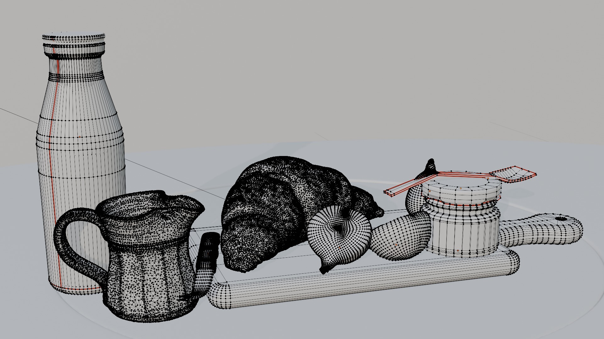 Artisanal Croissant Breakfast Set  3D model_5
