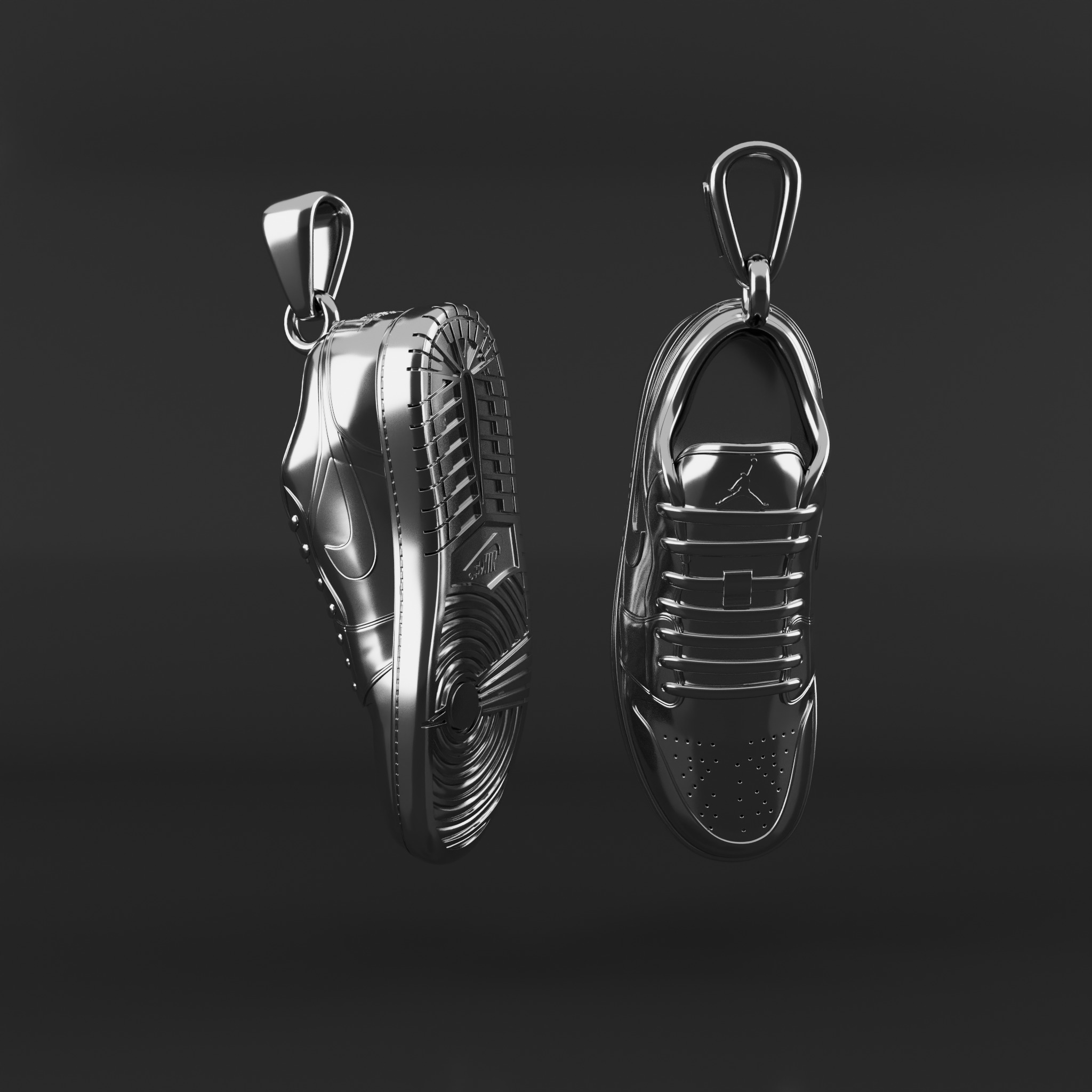 Nike Air Jordan 1 shoe pendant 3D print model_9