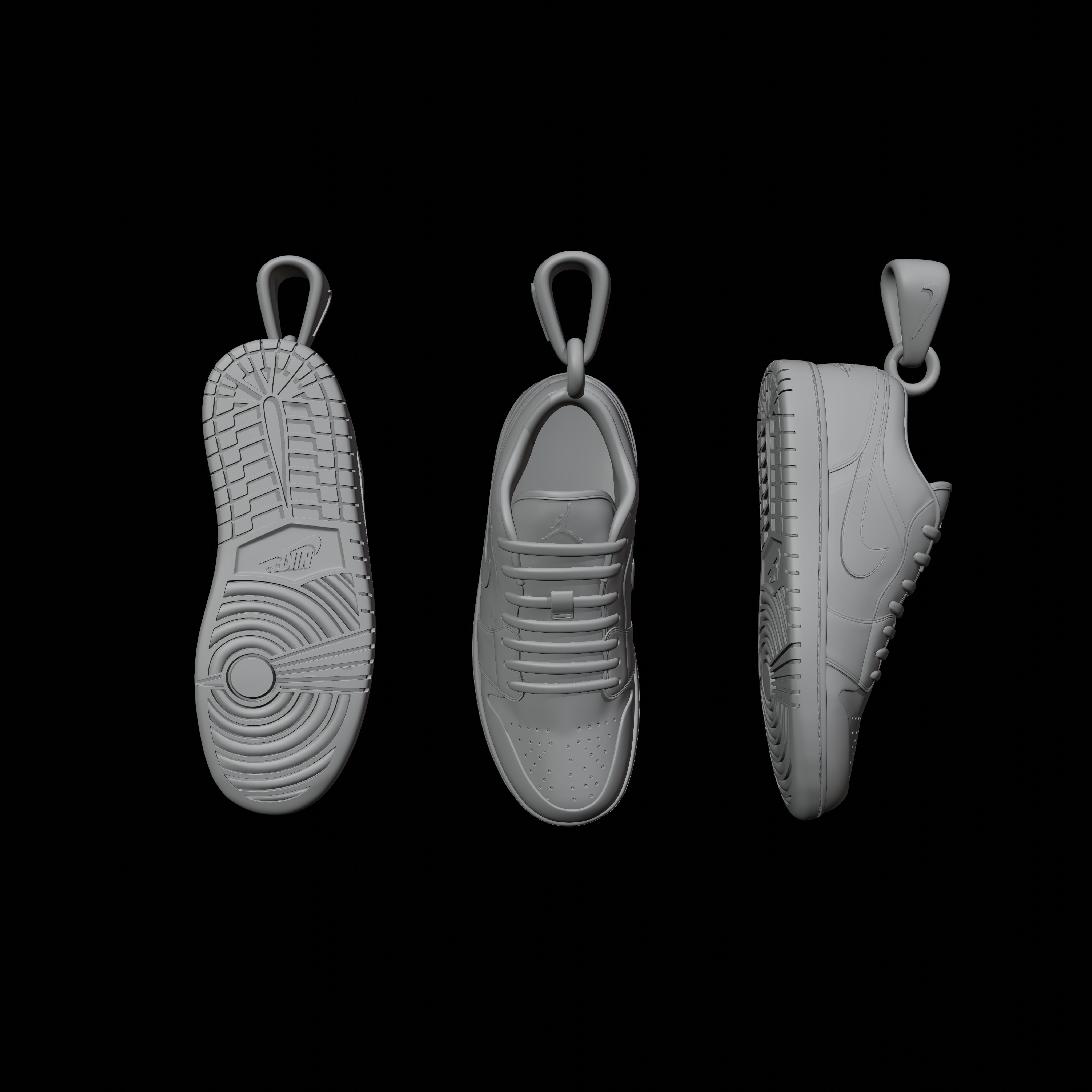 Nike Air Jordan 1 shoe pendant 3D print model_7