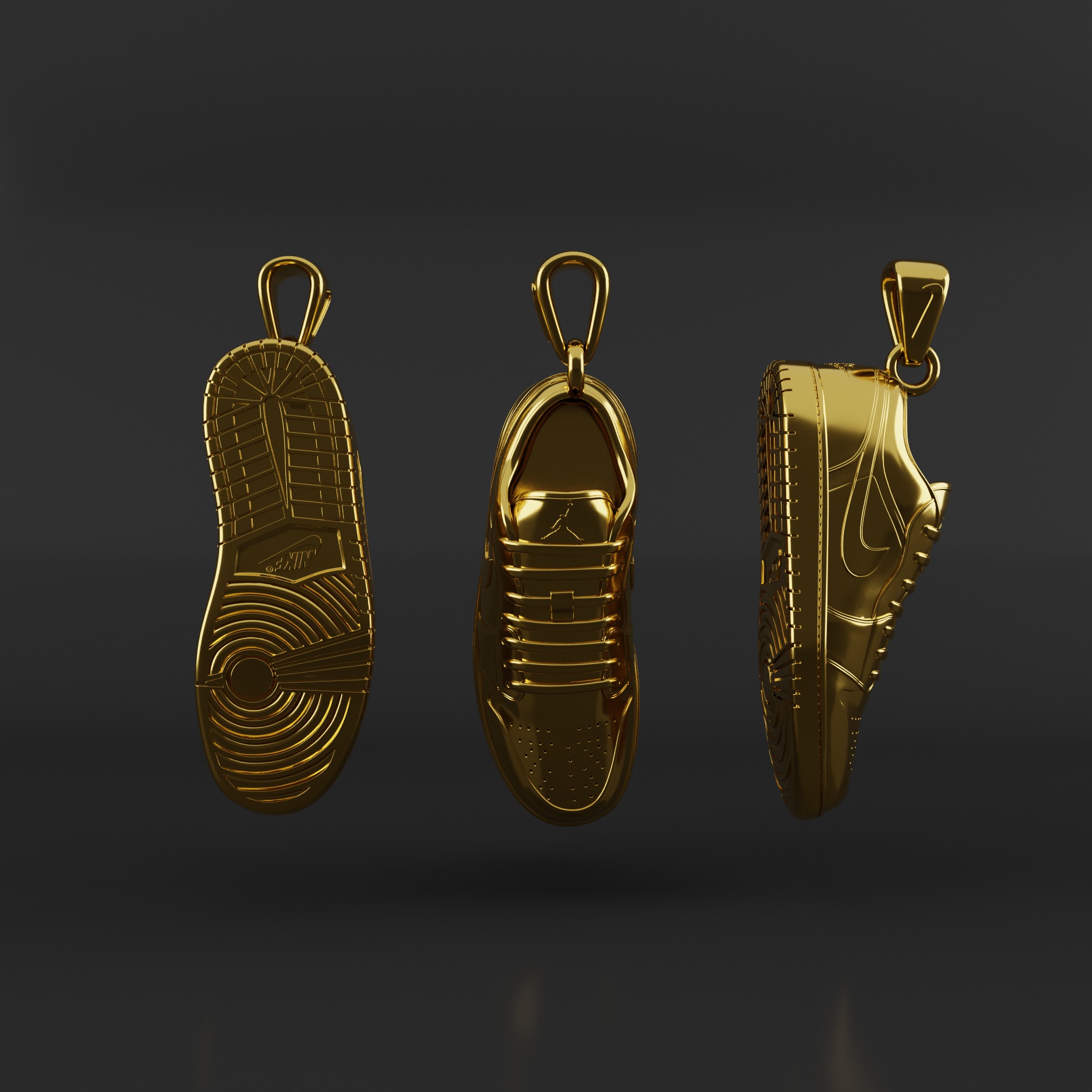 Nike Air Jordan 1 shoe pendant 3D print model_3
