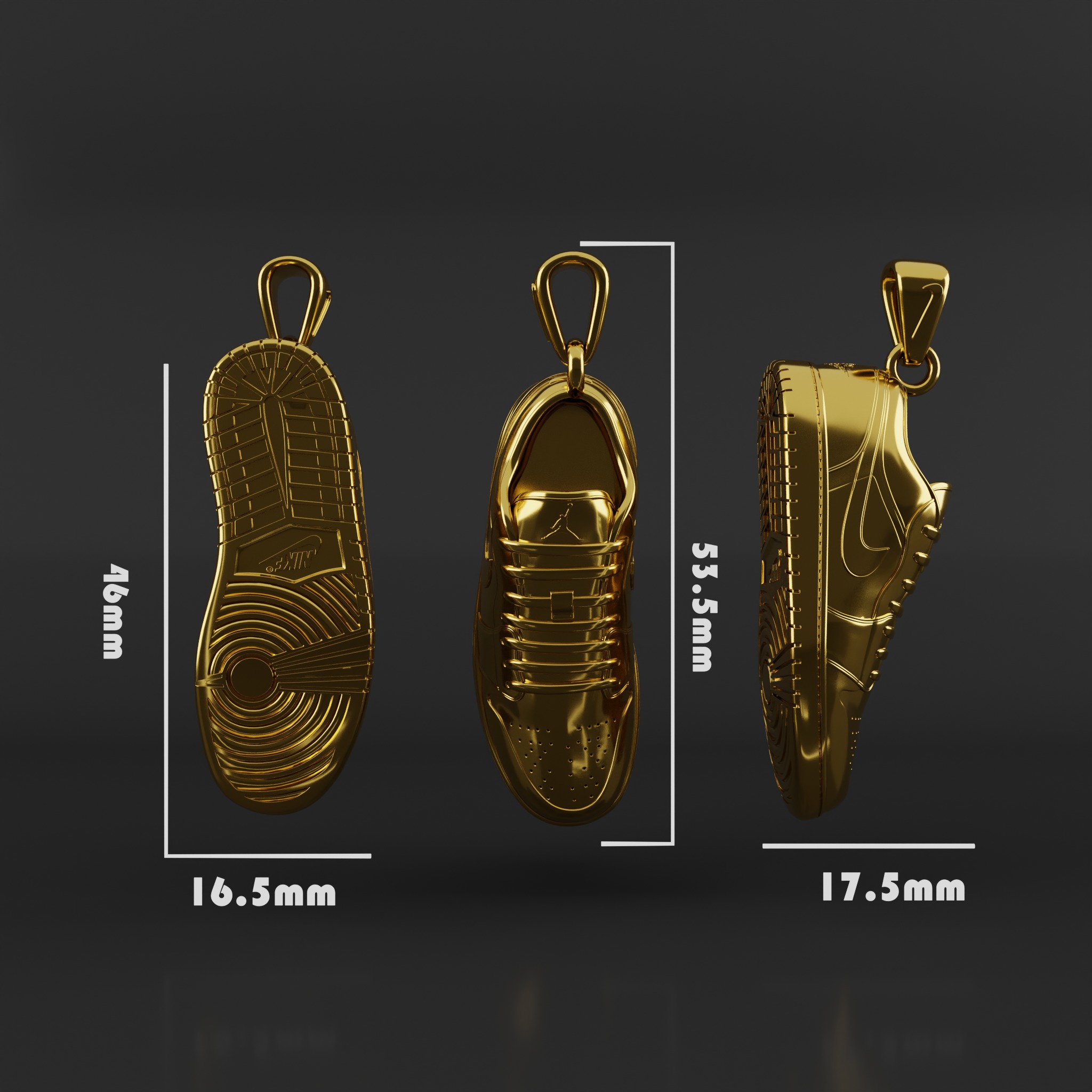 Nike Air Jordan 1 shoe pendant 3D print model_6
