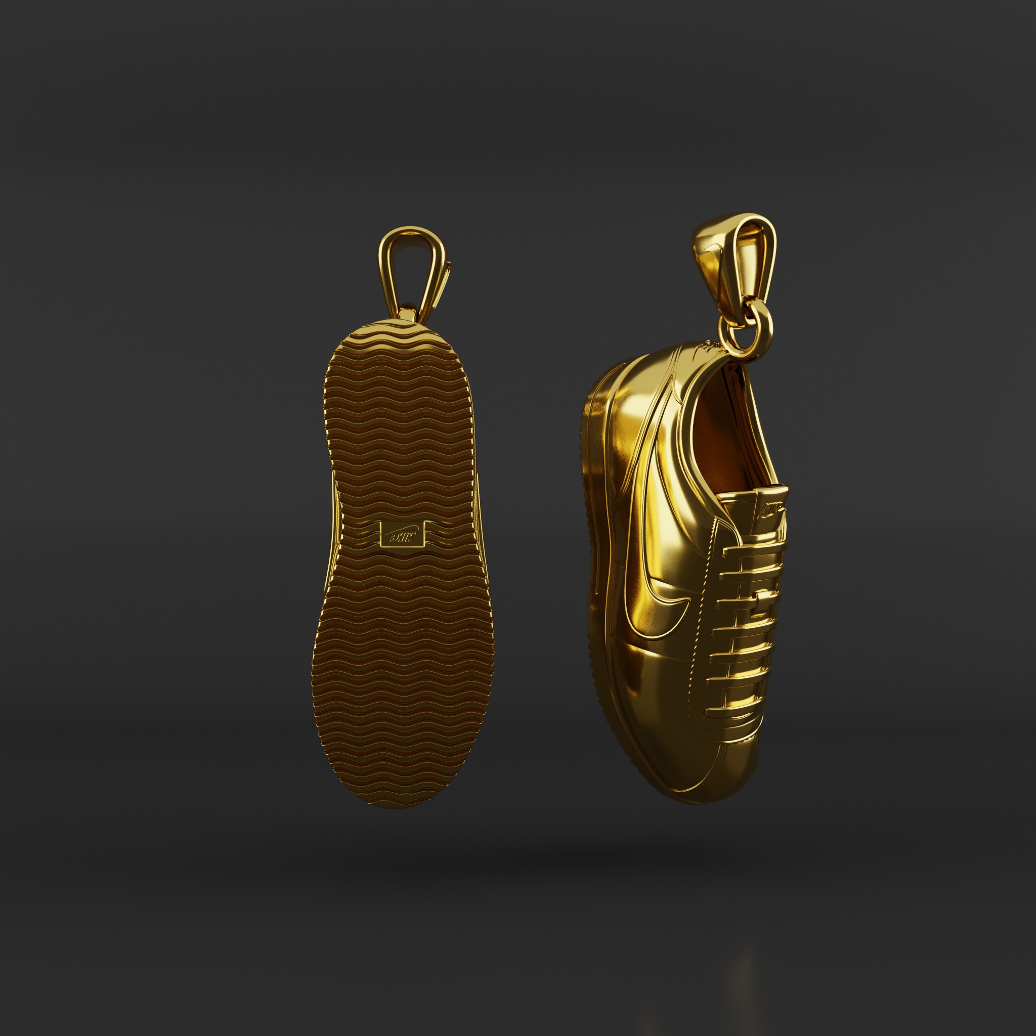 Nike Cortez shoe pendant 3D print model_2