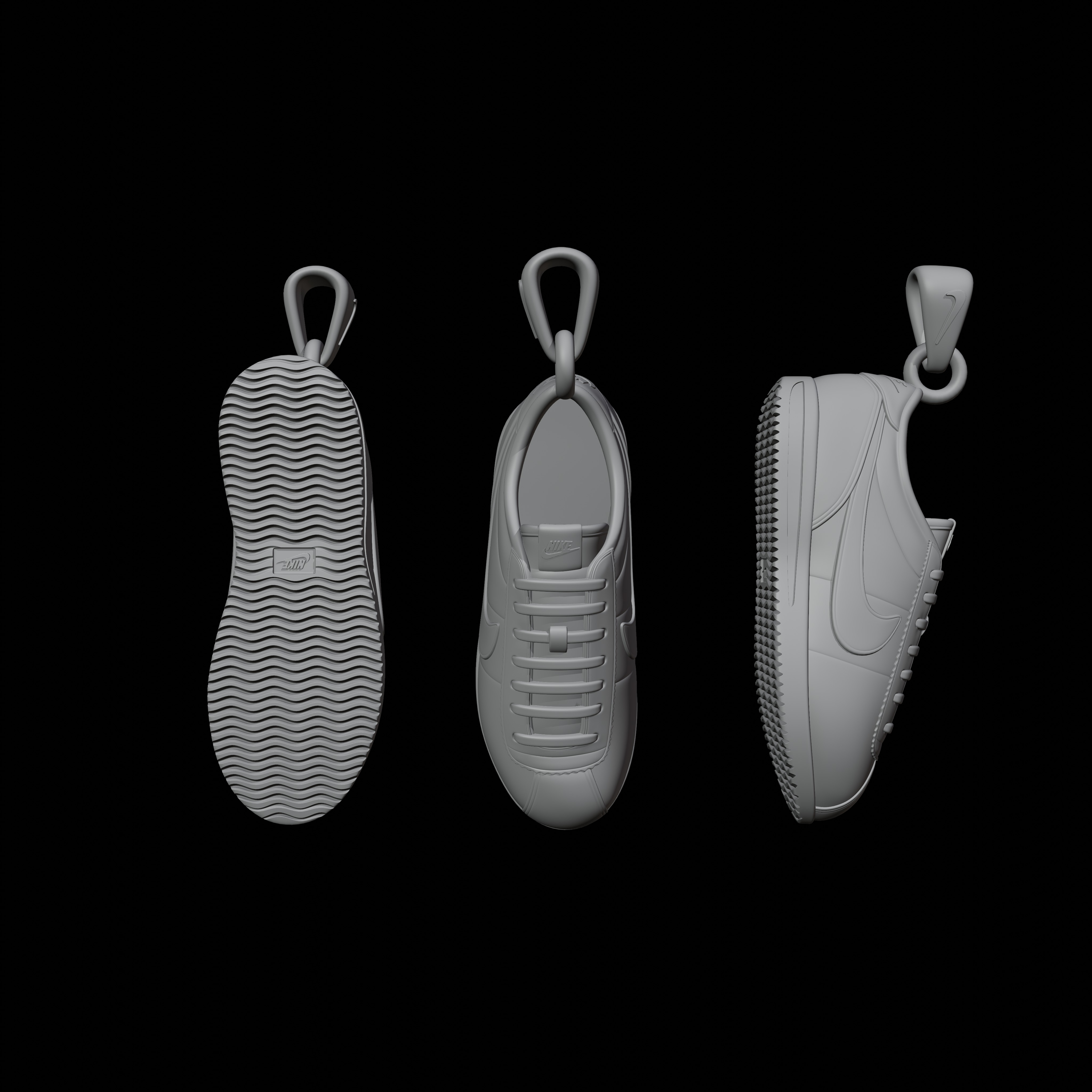Nike Cortez shoe pendant 3D print model_8