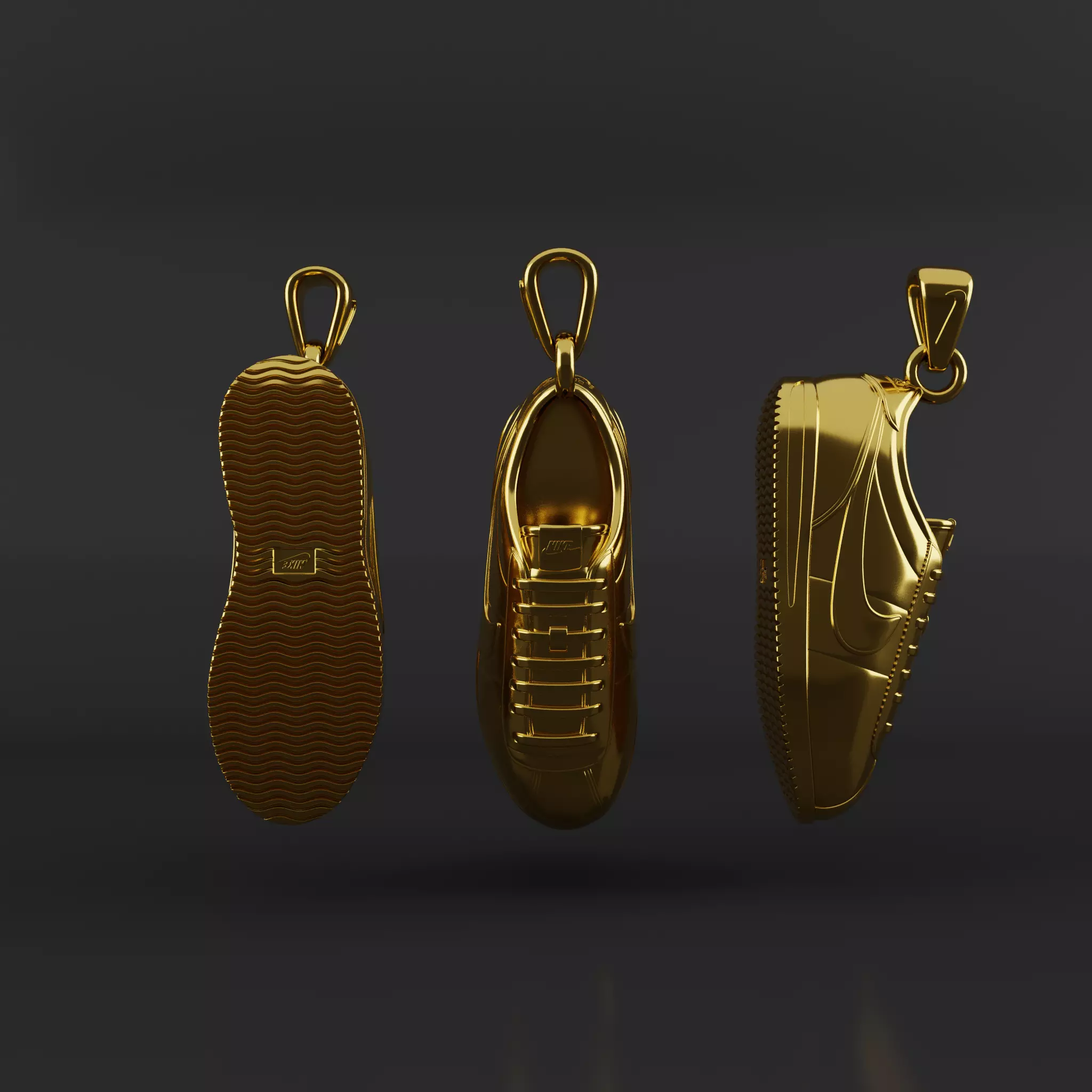 Nike Cortez shoe pendant 3D print model_0