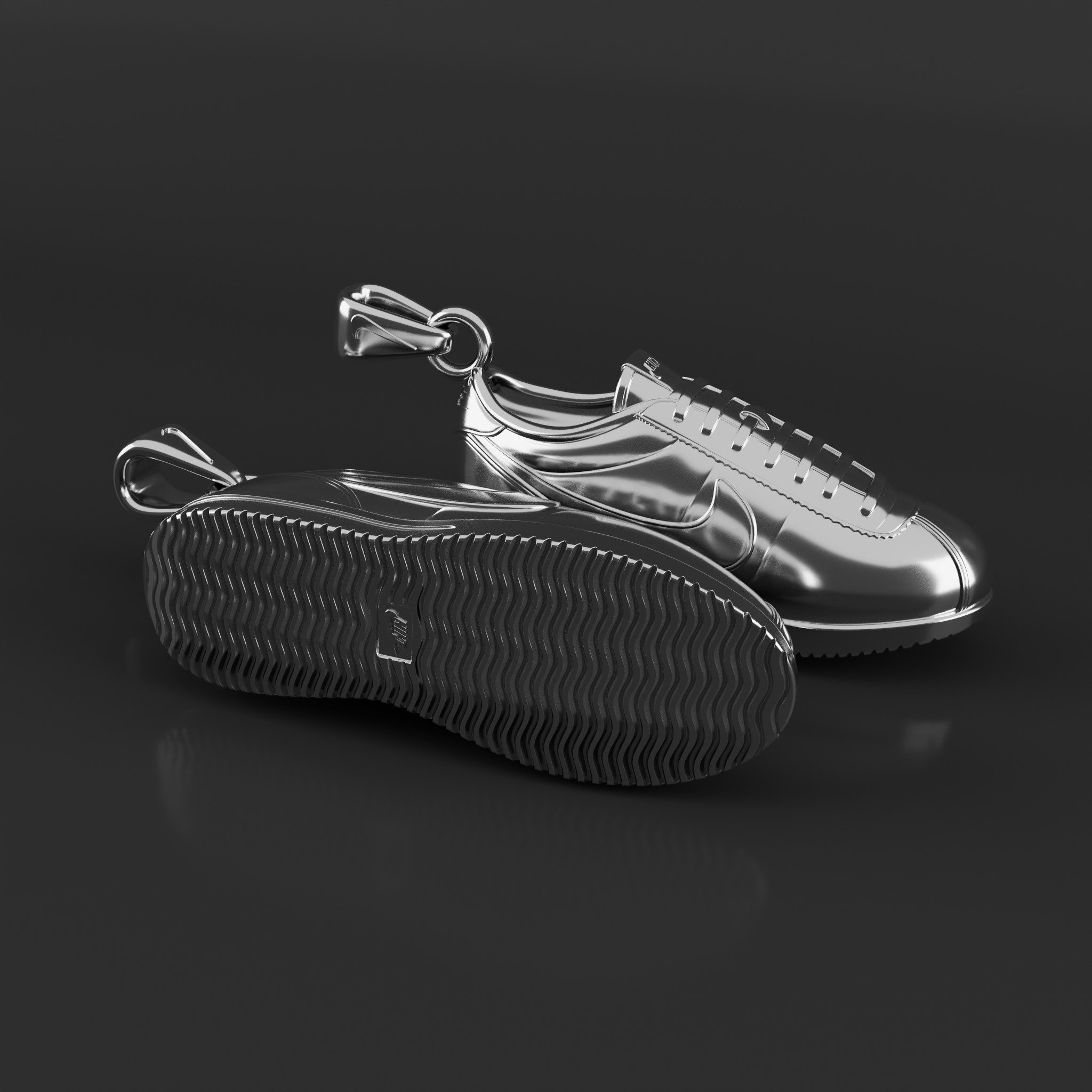 Nike Cortez shoe pendant 3D print model_3