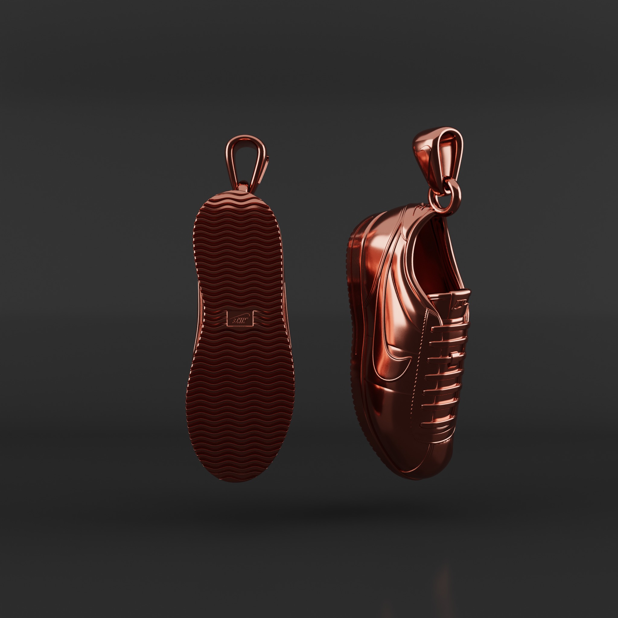 Nike Cortez shoe pendant 3D print model_12